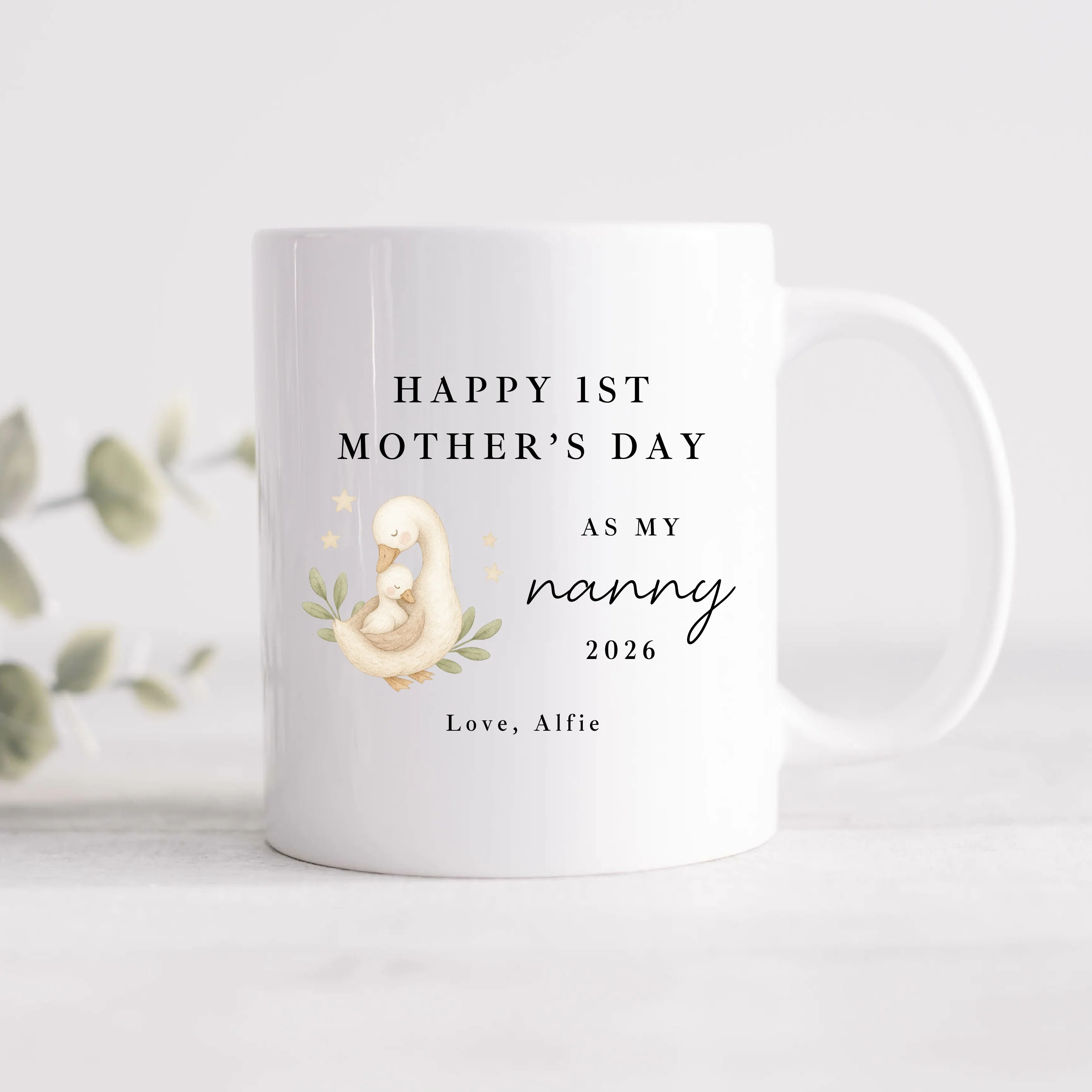 Personalised Ducks Happy 1st Mother's Day As My Nanny Mug - Image 2