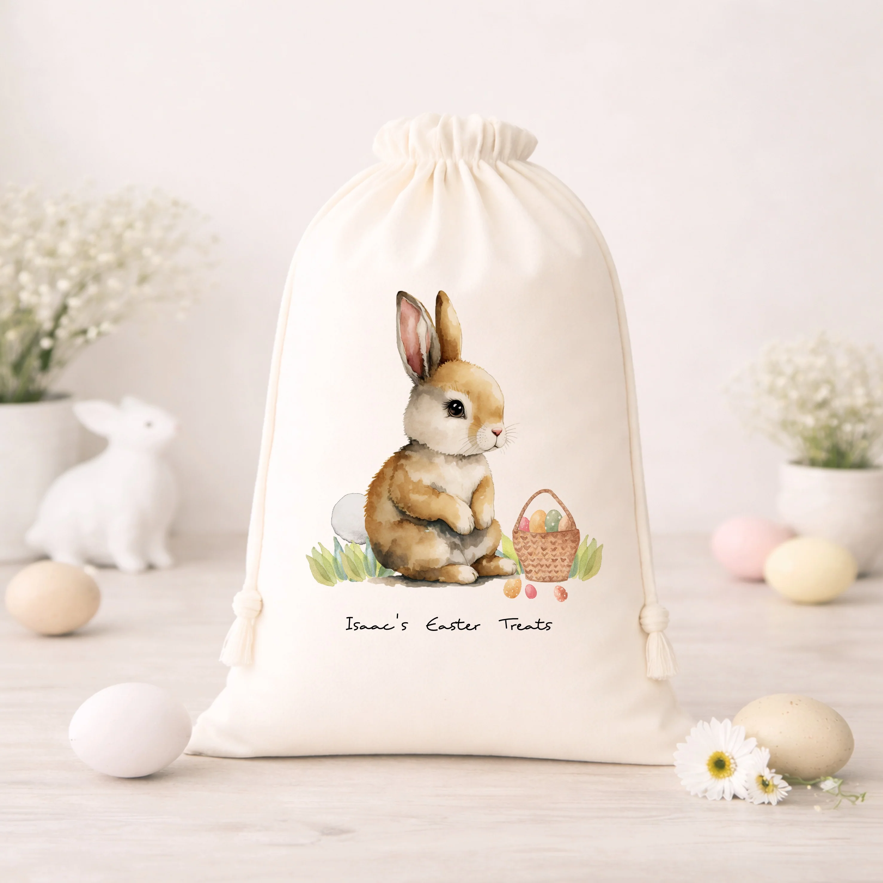 Personalised Easter Treat Brown Bunny Treat Bag - Image 2