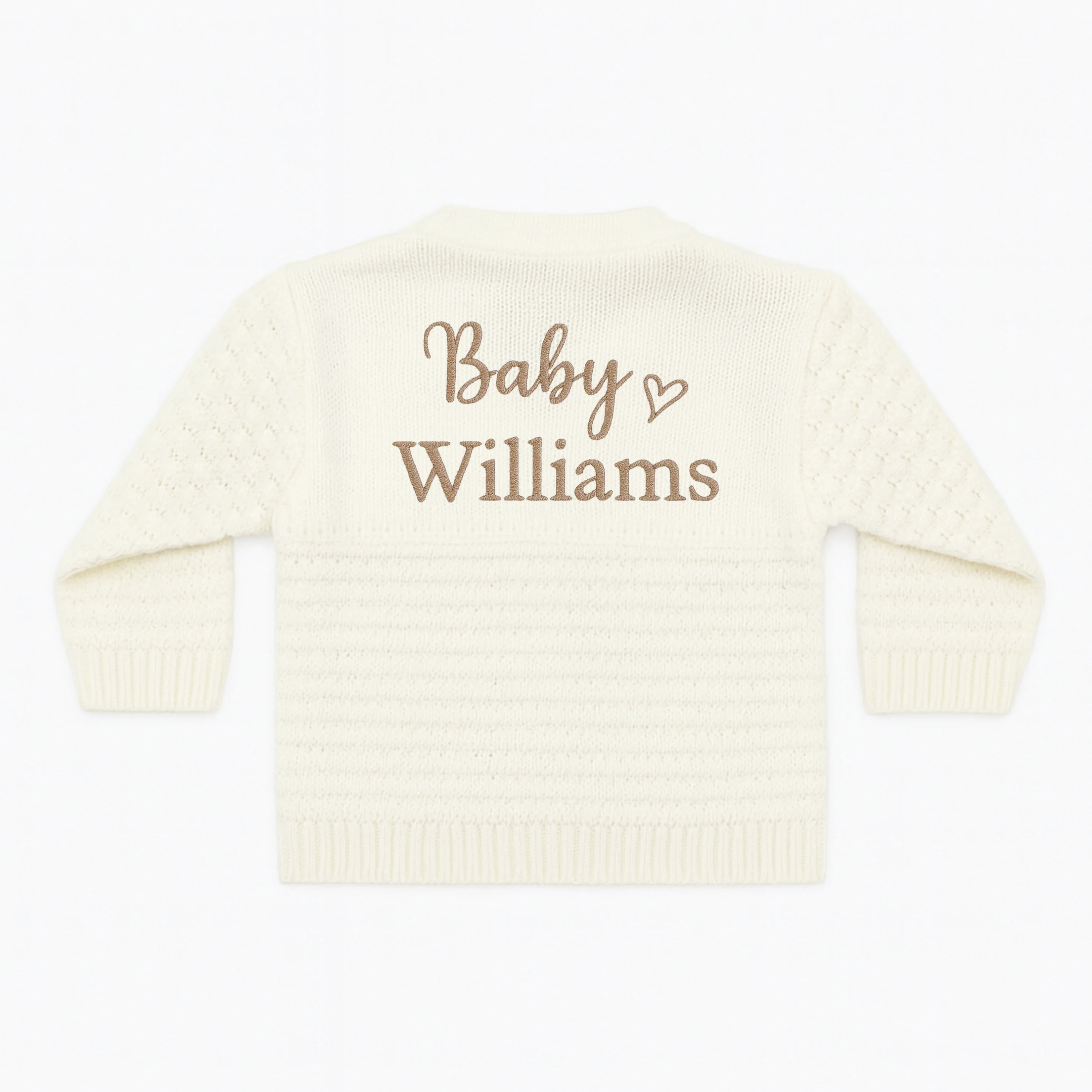 Personalised Embroidered Baby Name Knitted Cardigan - Image 8