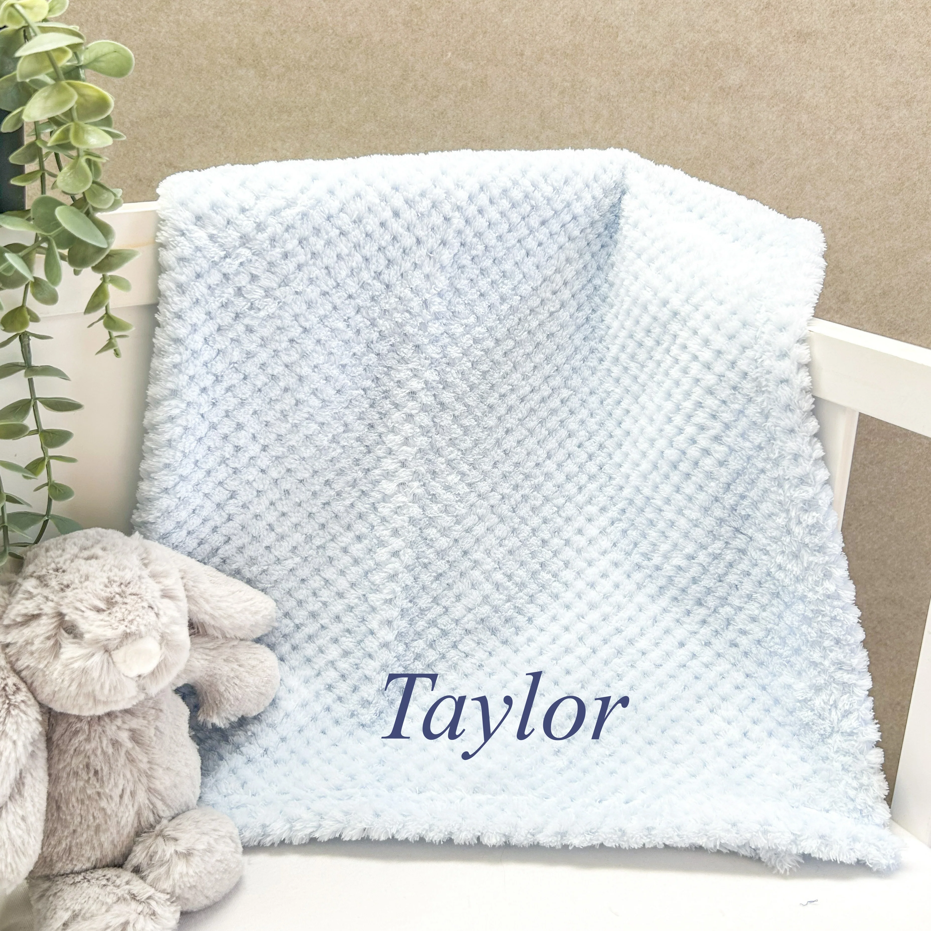 Personalised Boys Embroidered Blue Blanket, Comforter or Gift Set - Image 5