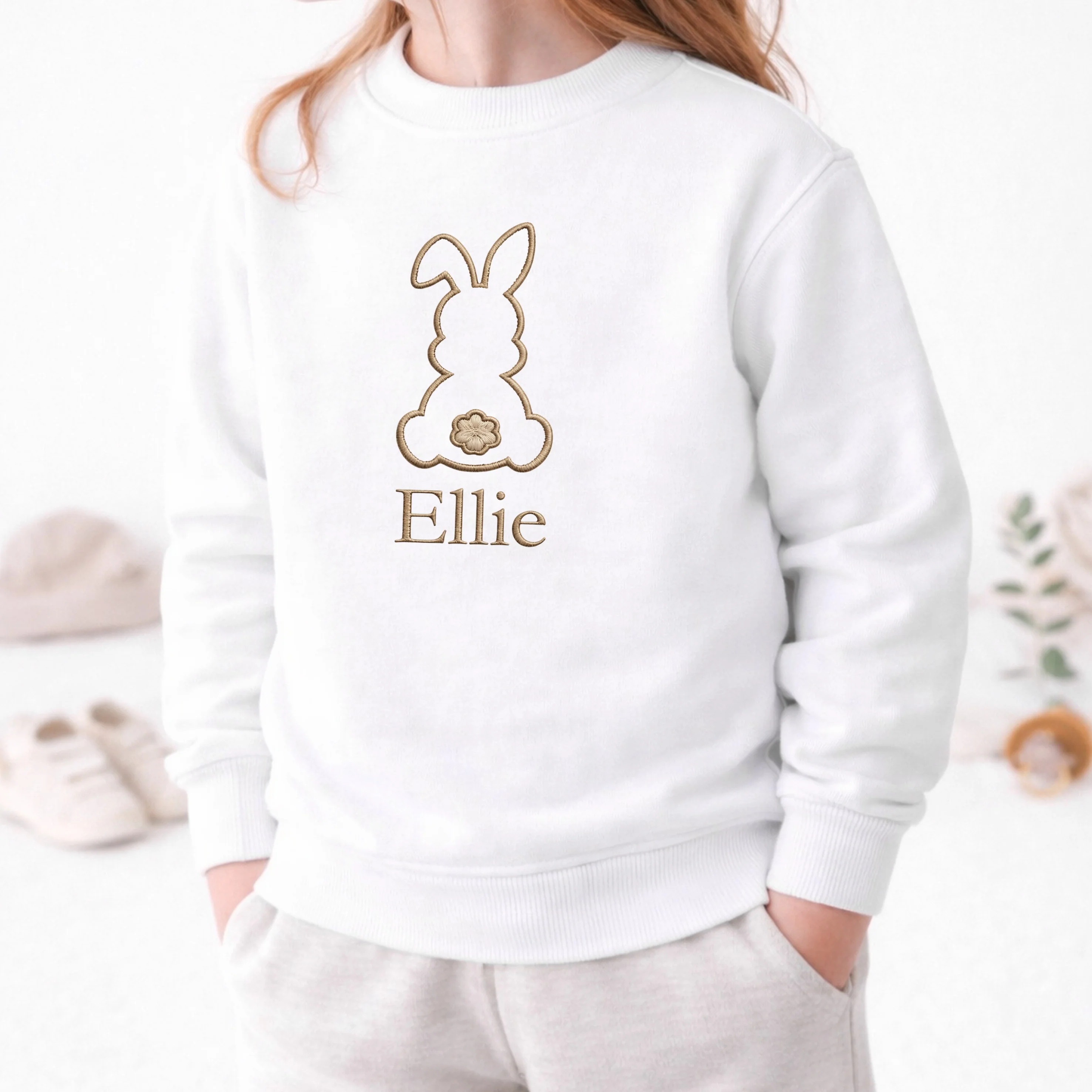 Personalised Embroidered Bunny Easter Sweatshirt - Image 2