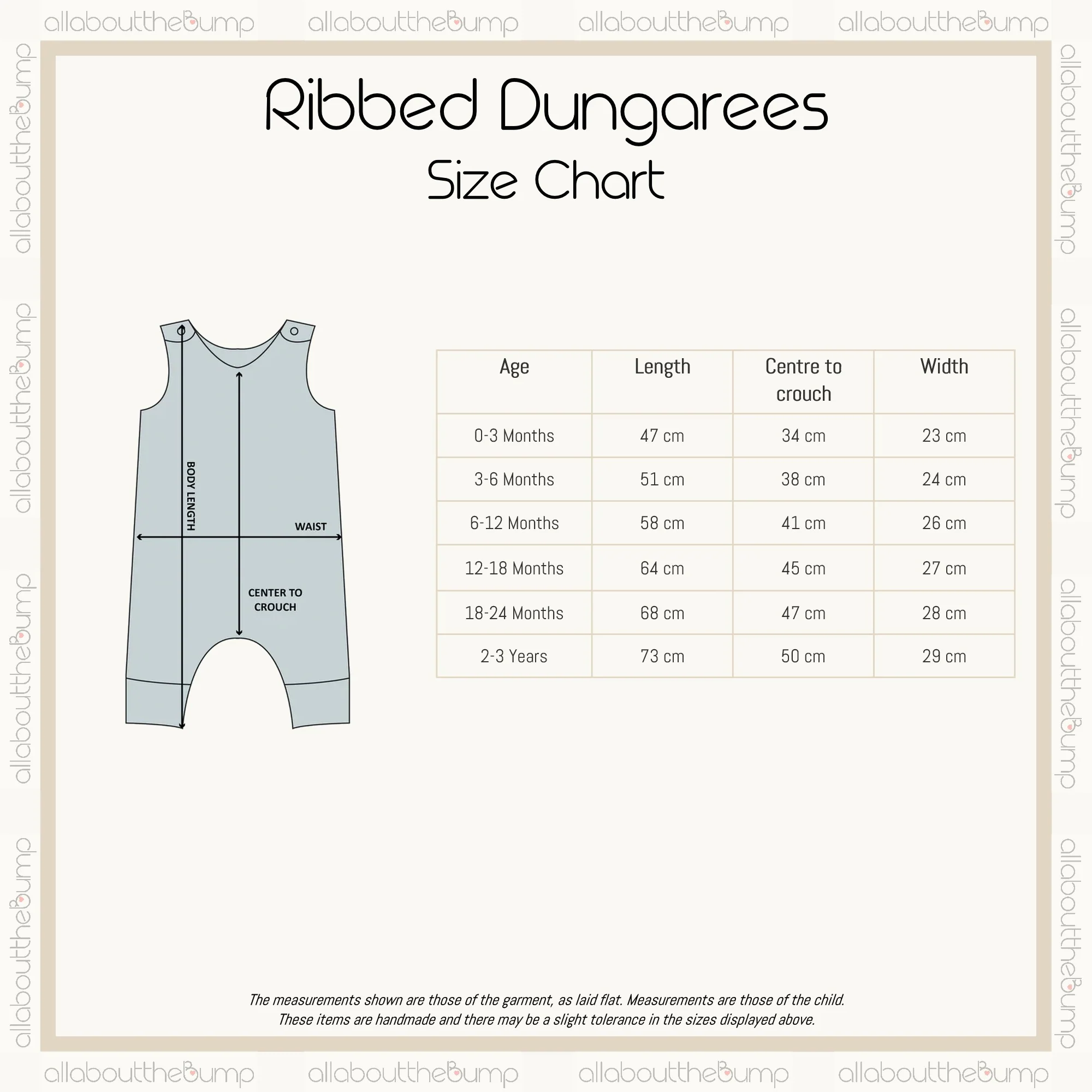 Personalised Initial Ribbed Dungarees - Image 6