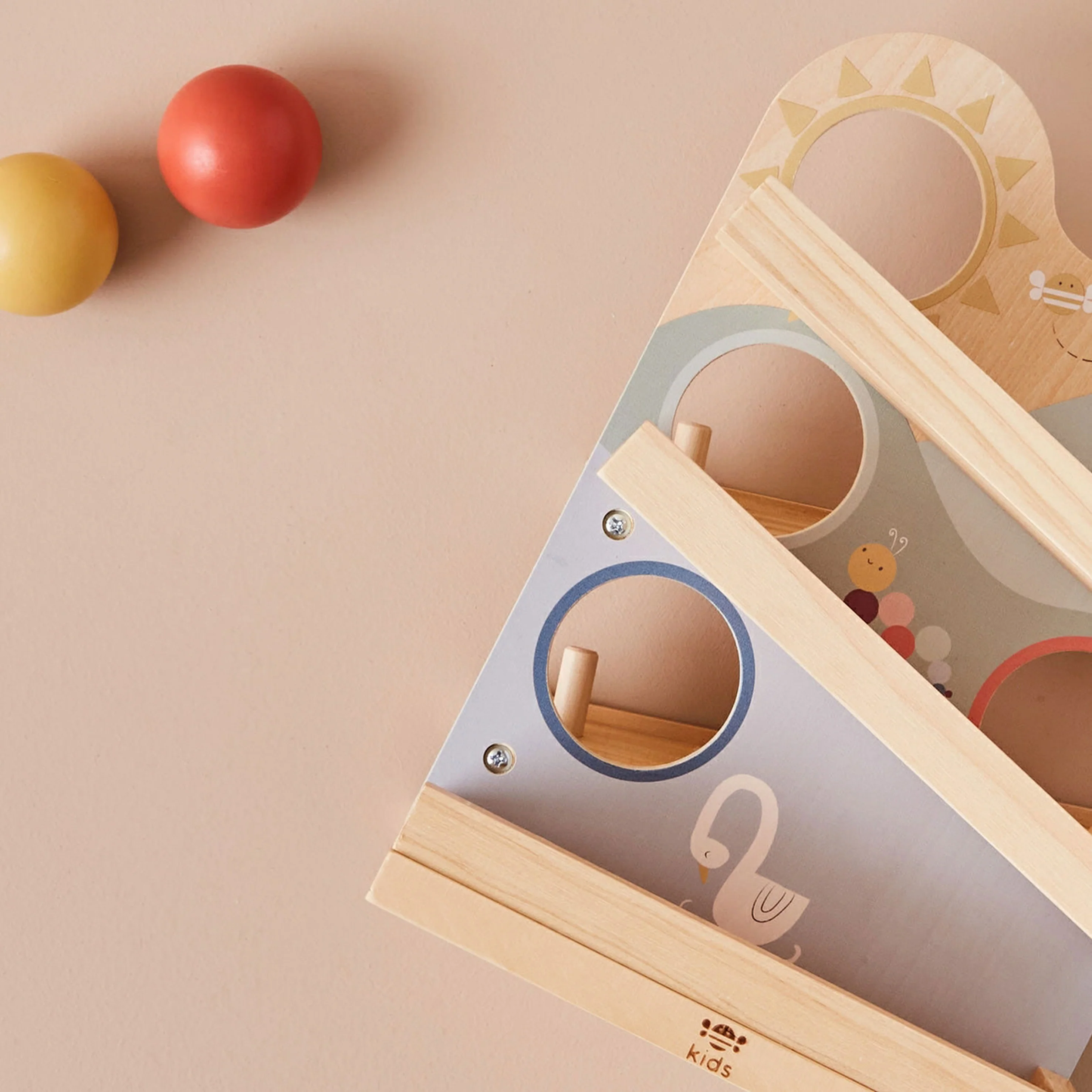 Personalised Engraved Wooden Ball Run Toy - Image 3