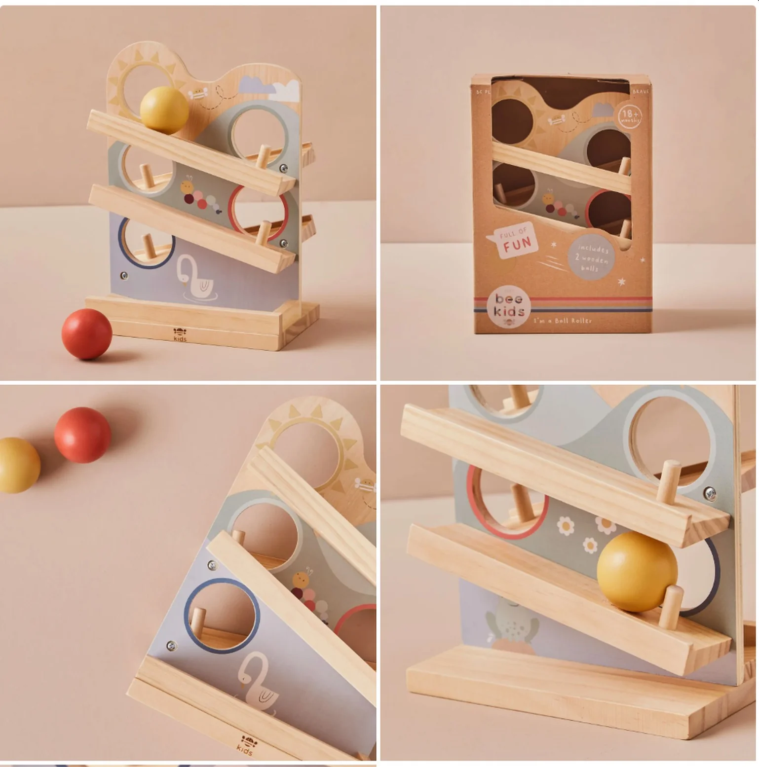 Personalised Engraved Wooden Ball Run Toy - Image 8