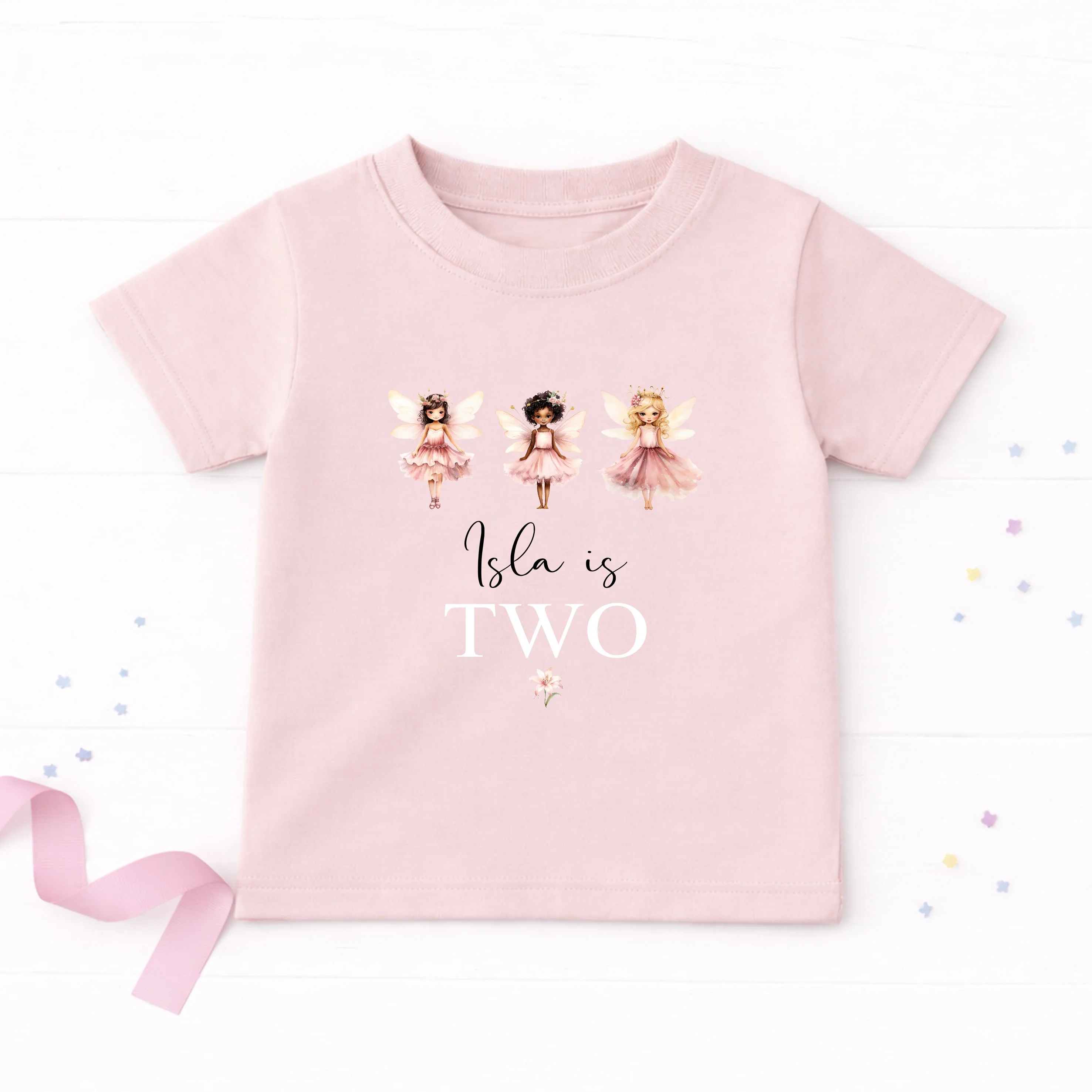 Personalised Fairies Any Age Birthday T-shirt - Image 2