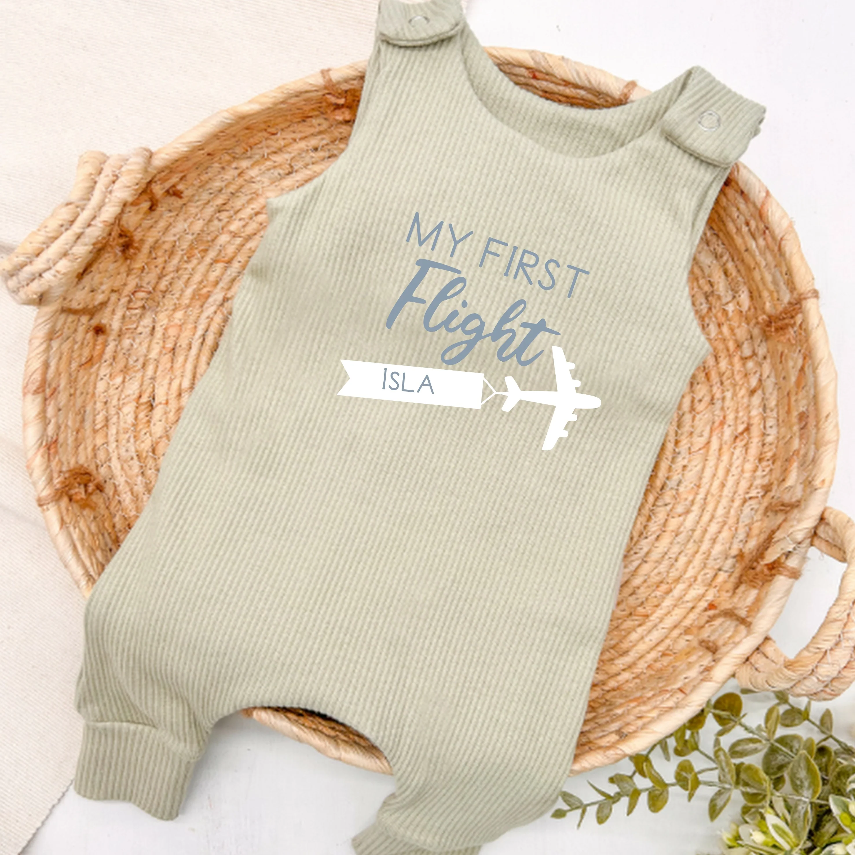 Personalised First Flight Ribbed Dungarees - Image 3