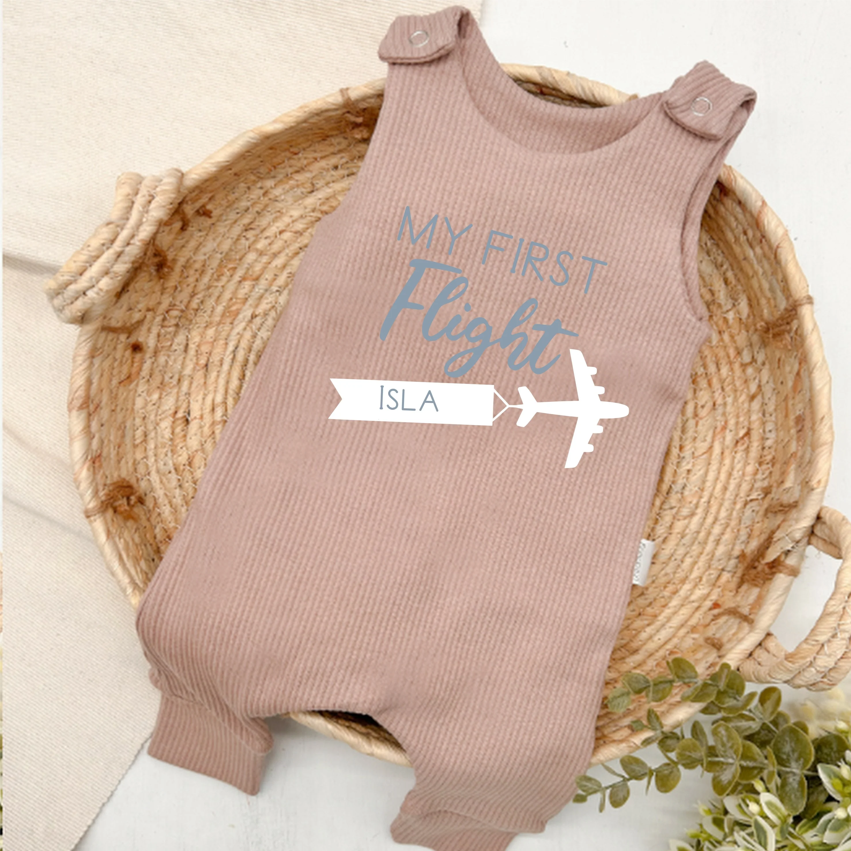 Personalised First Flight Ribbed Dungarees - Image 4