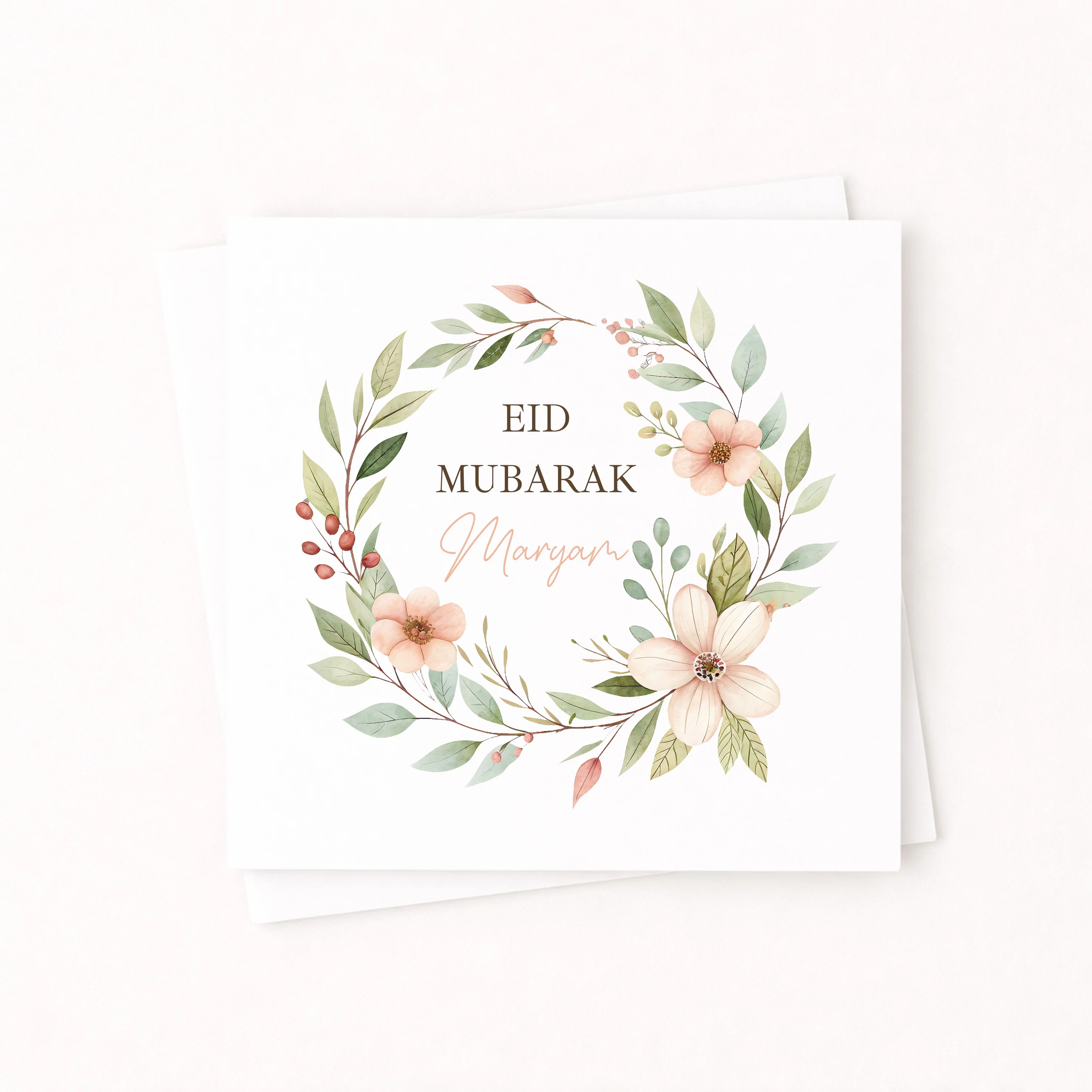 Personalised Floral Wreath Eid Mubarak Card - Image 5