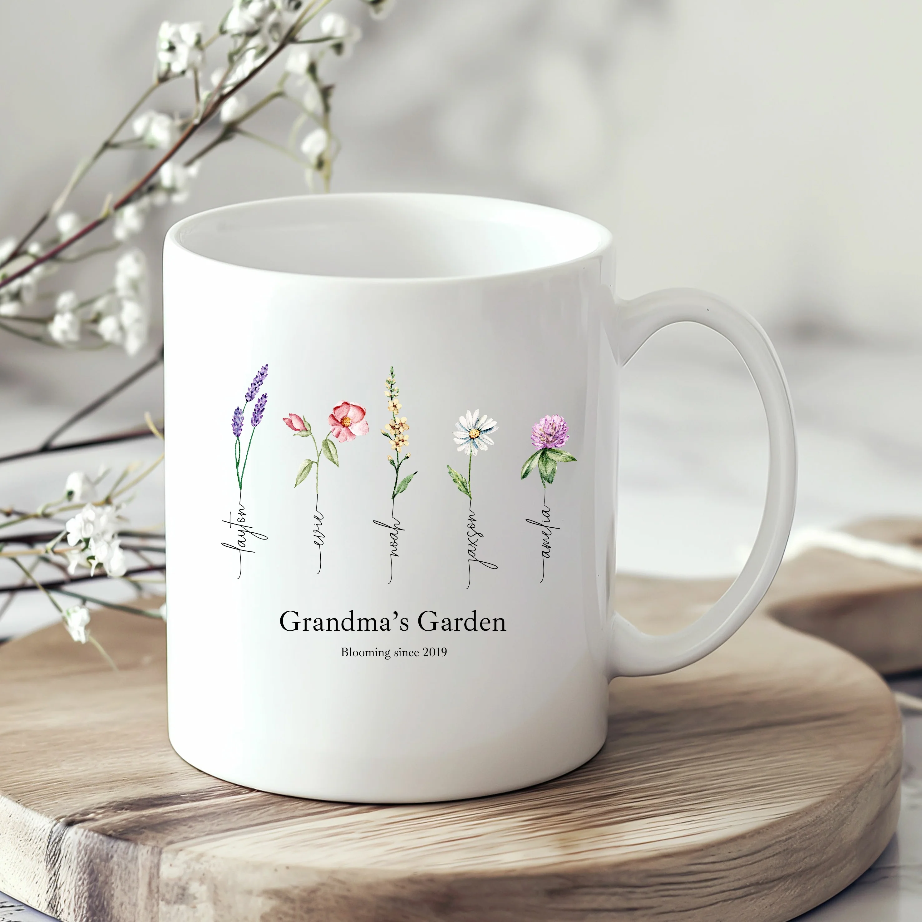 Personalised Flowers Garden Mug - Image 3