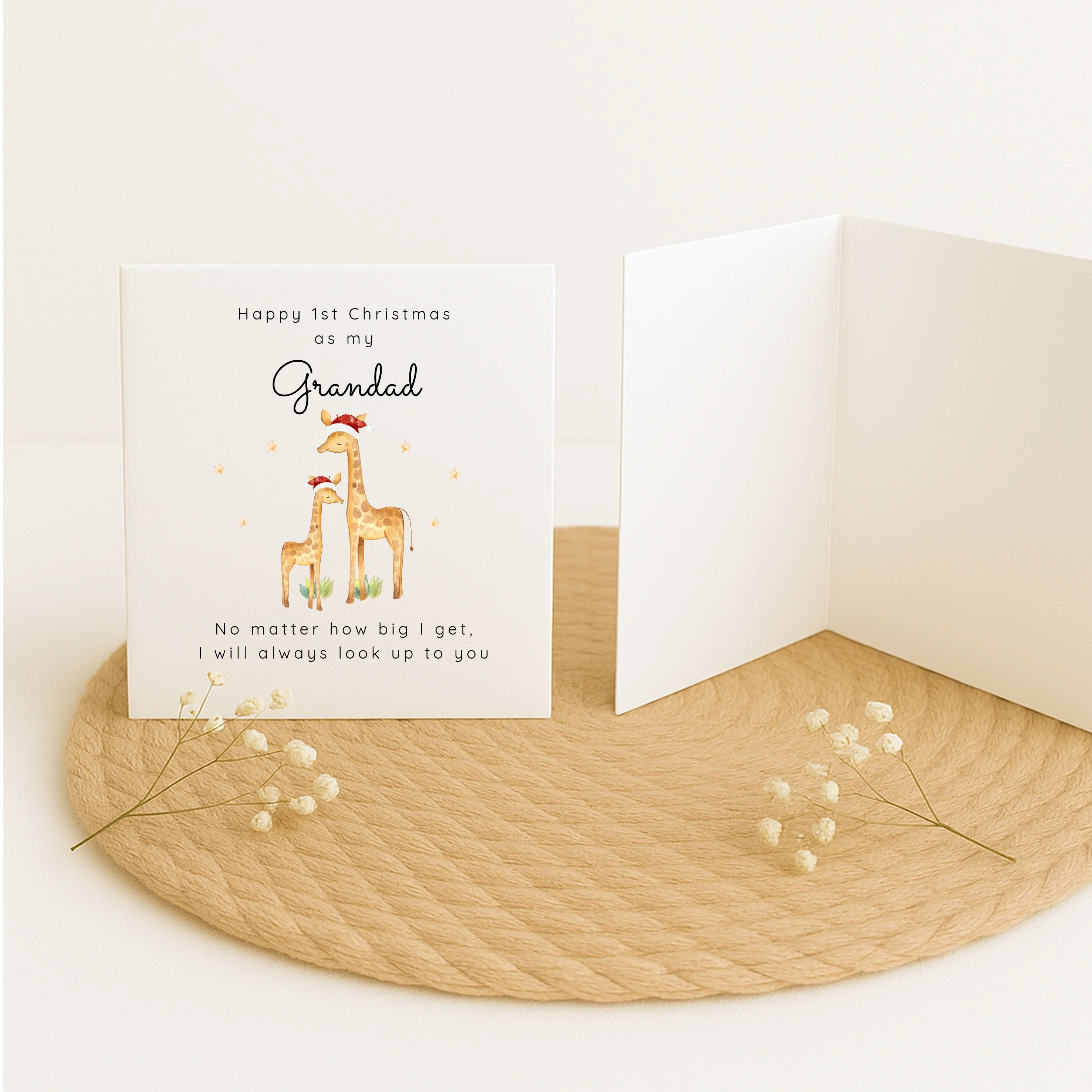 Personalised Giraffe Happy First Christmas As My Daddy Christmas Card - Image 3