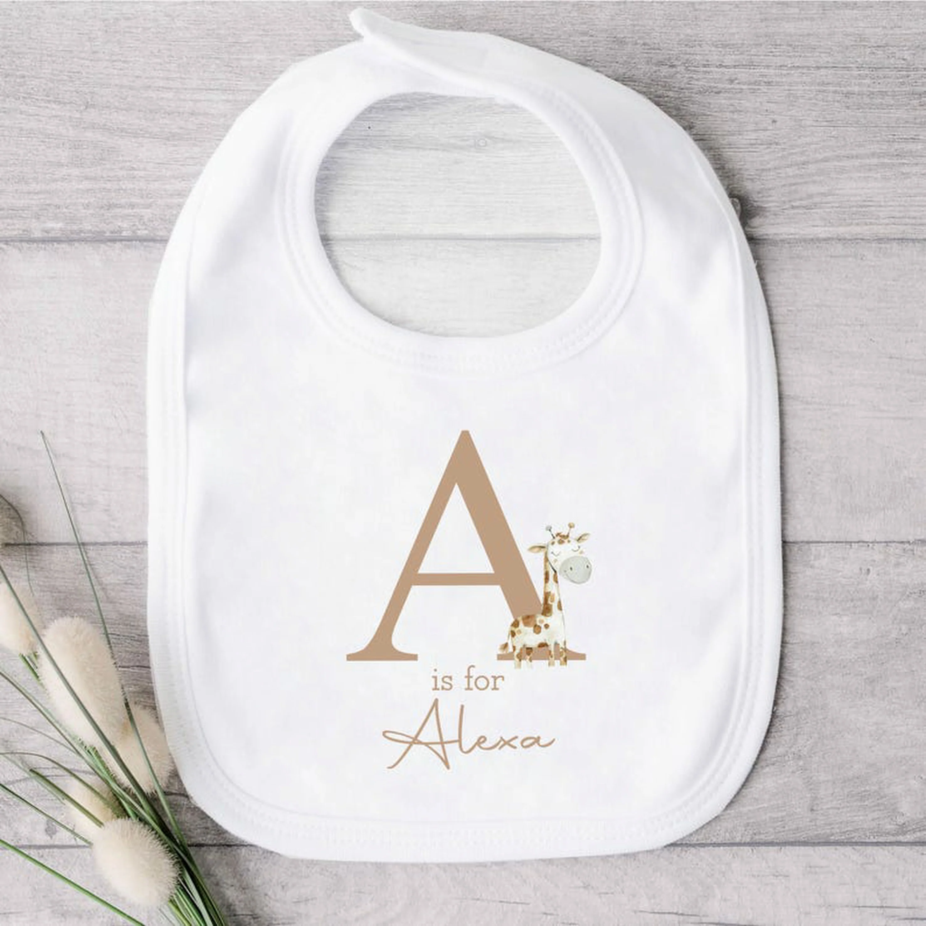 Personalised Giraffe Initial Babygrow/Vest/Bib - Image 2