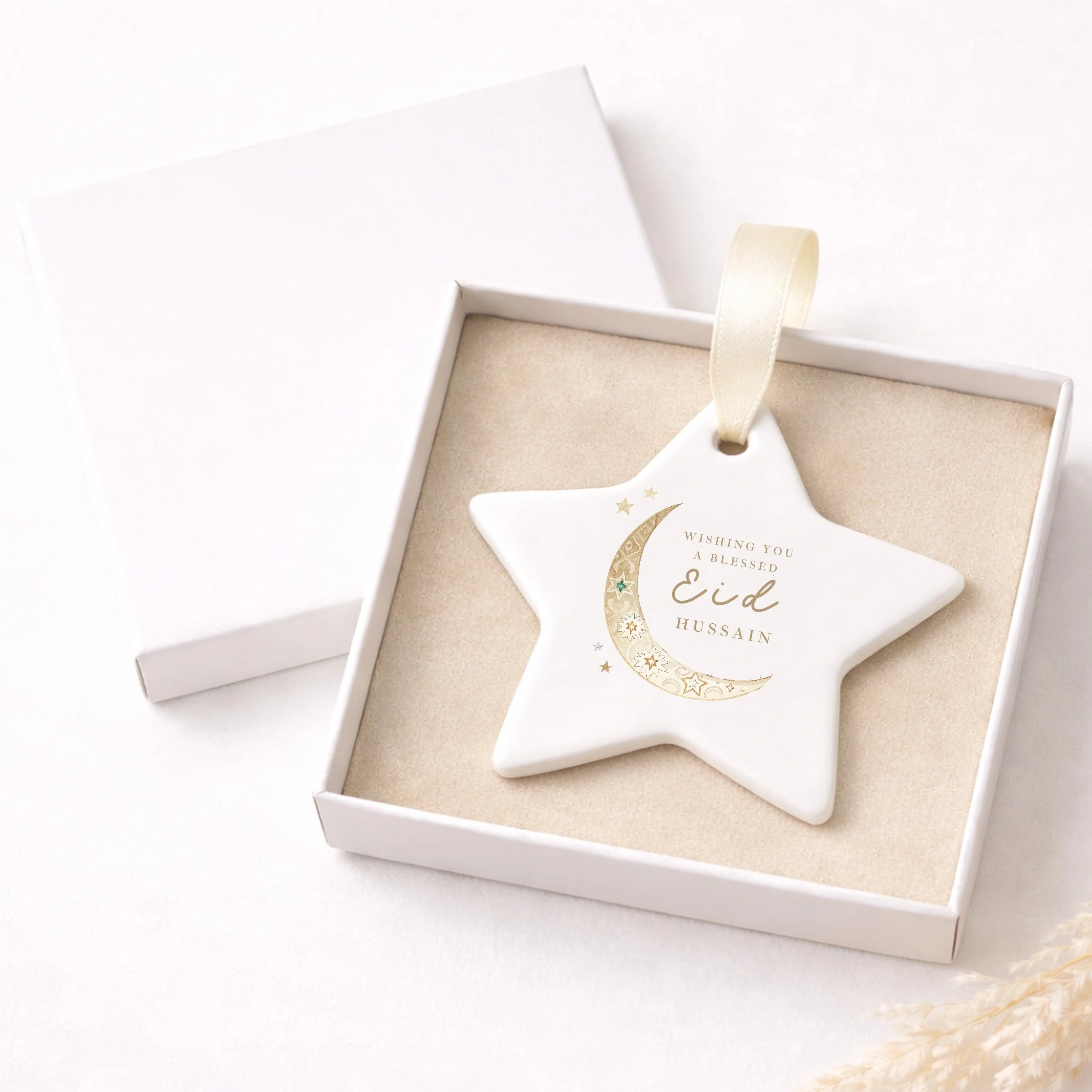 Personalised Gold Blessed Eid Ceramic Ornament