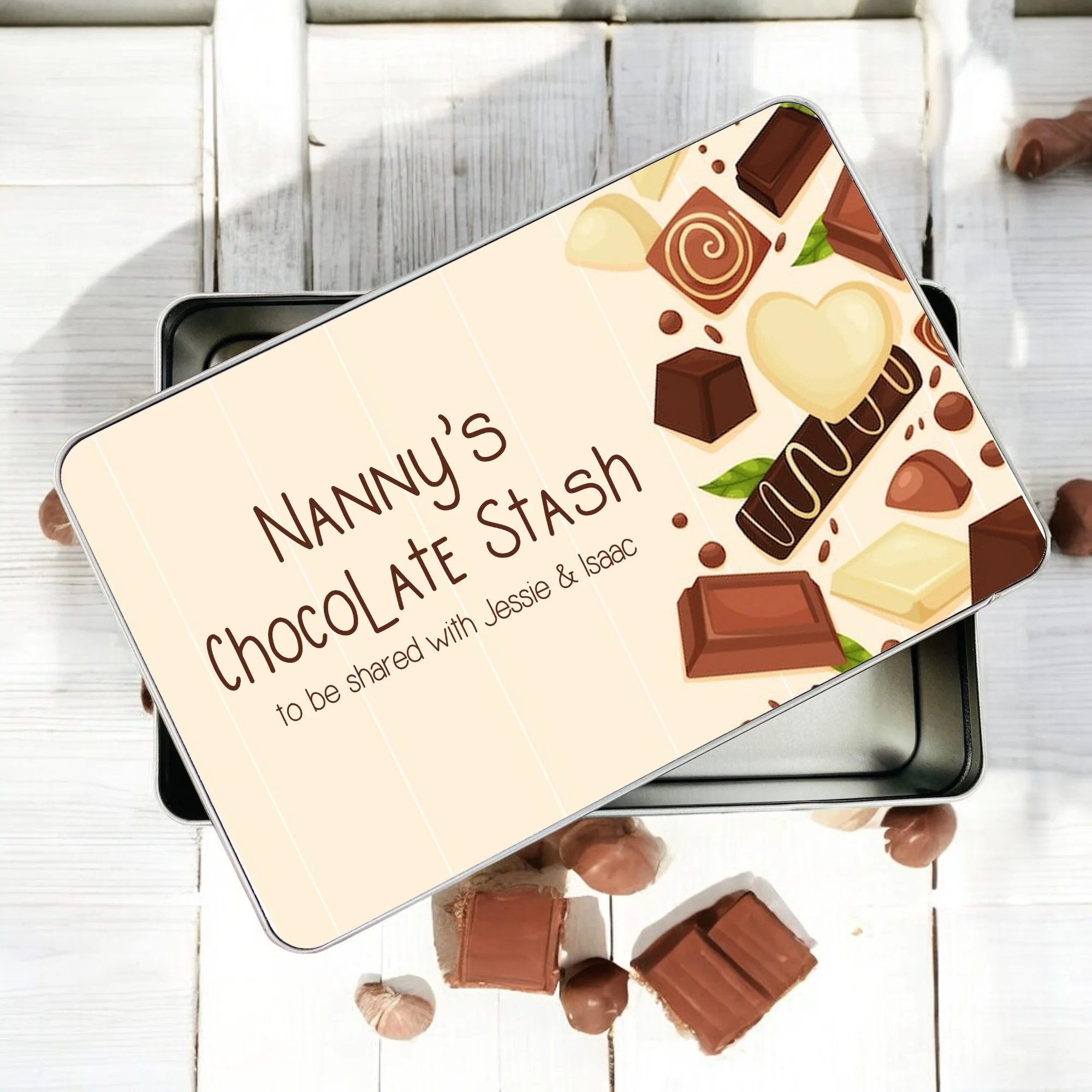 Personalised Grandma's Chocolate Stash Gift Tin - Image 2
