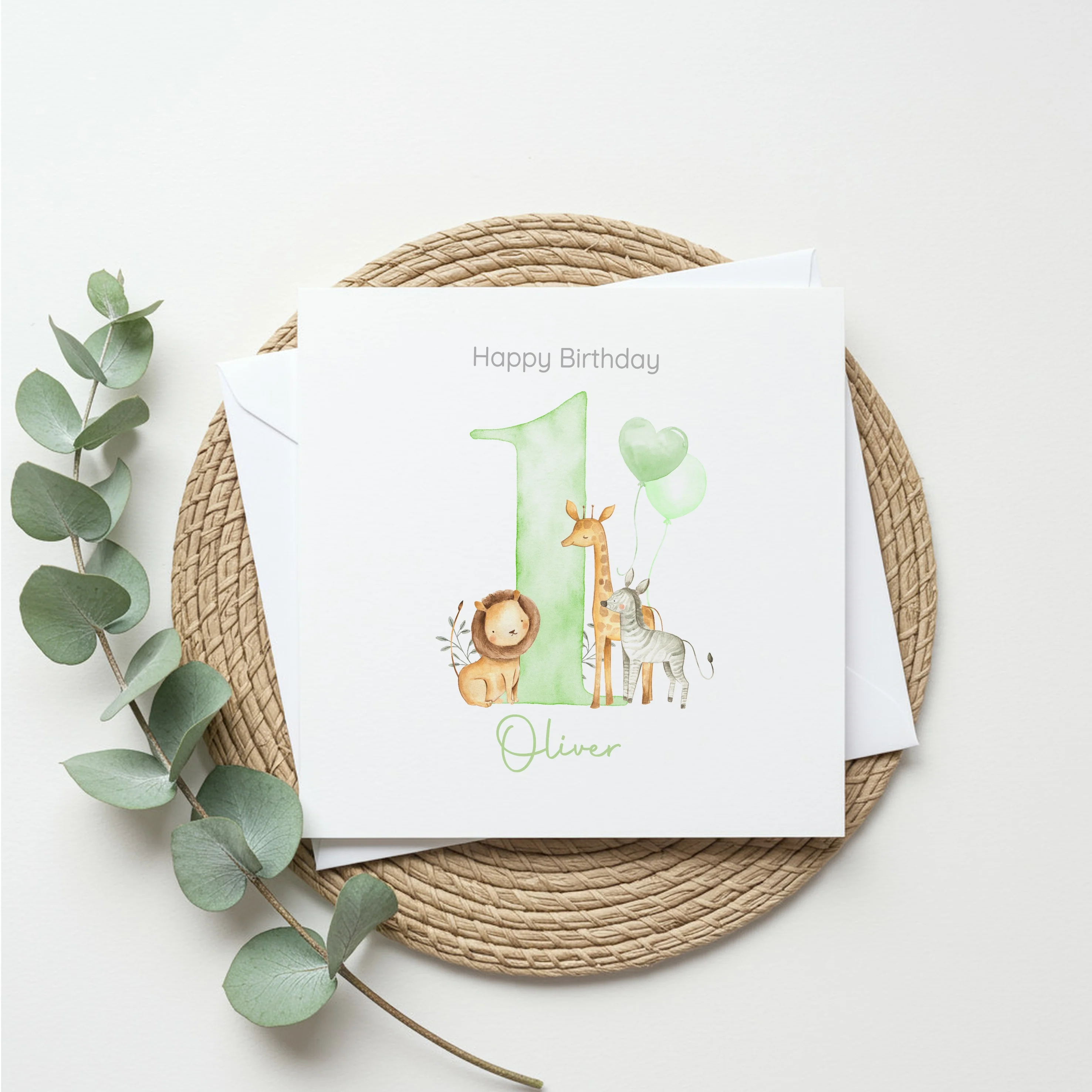 Personalised Green Safari Any Age Birthday Card - Image 5