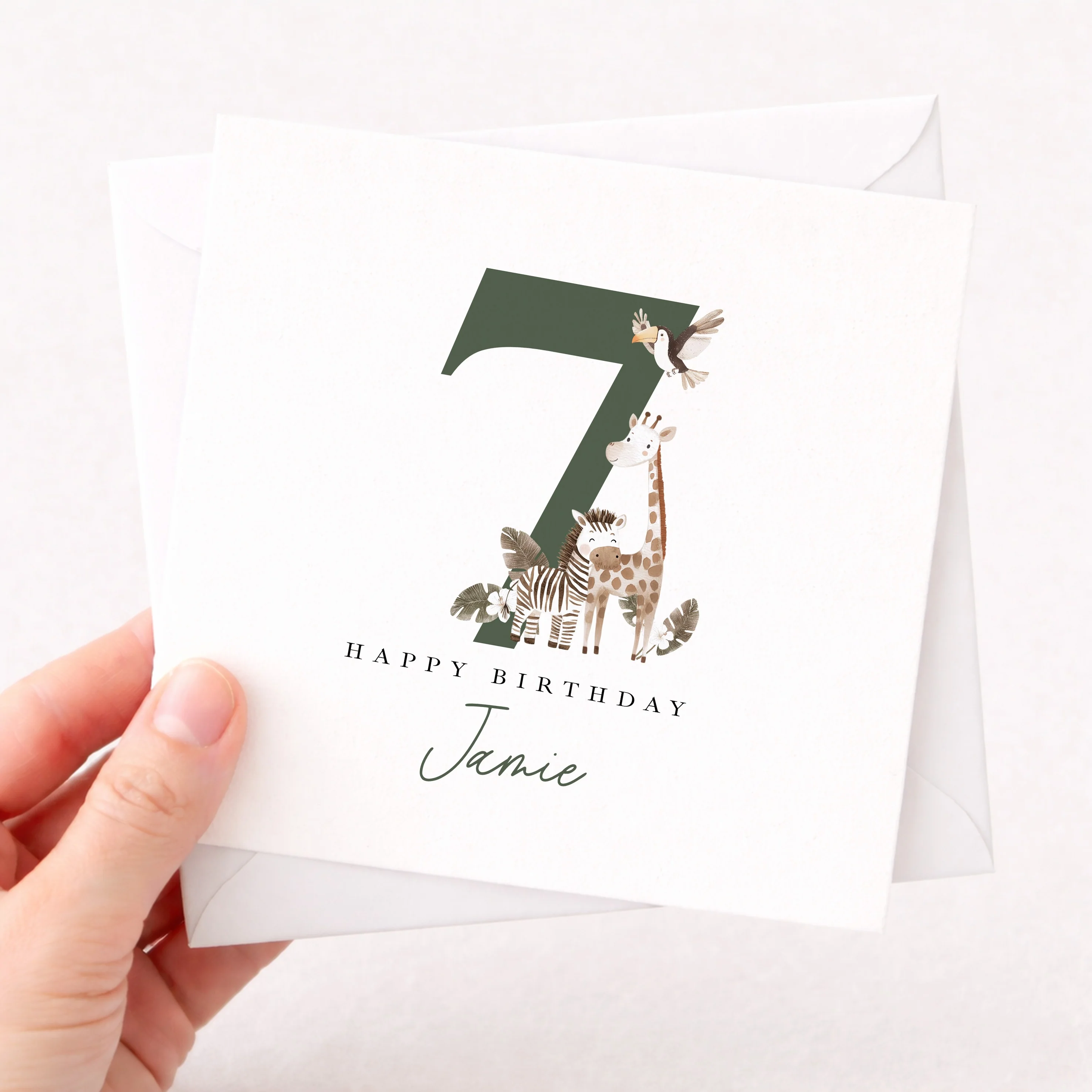 Personalised Green Safari Any Age Birthday Card - Image 2