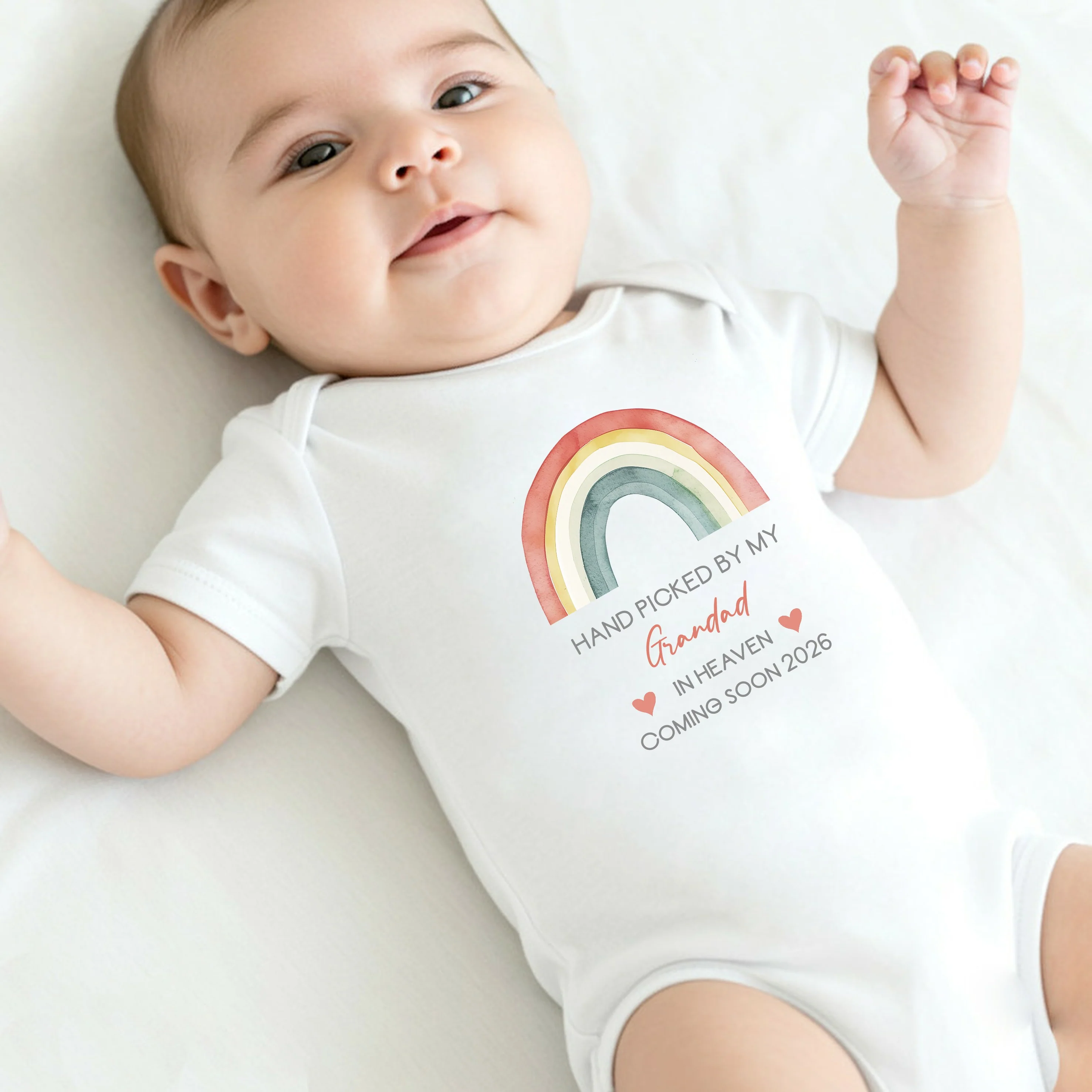 Personalised Hand Picked From Heaven Rainbow Announcement Vest - Image 4