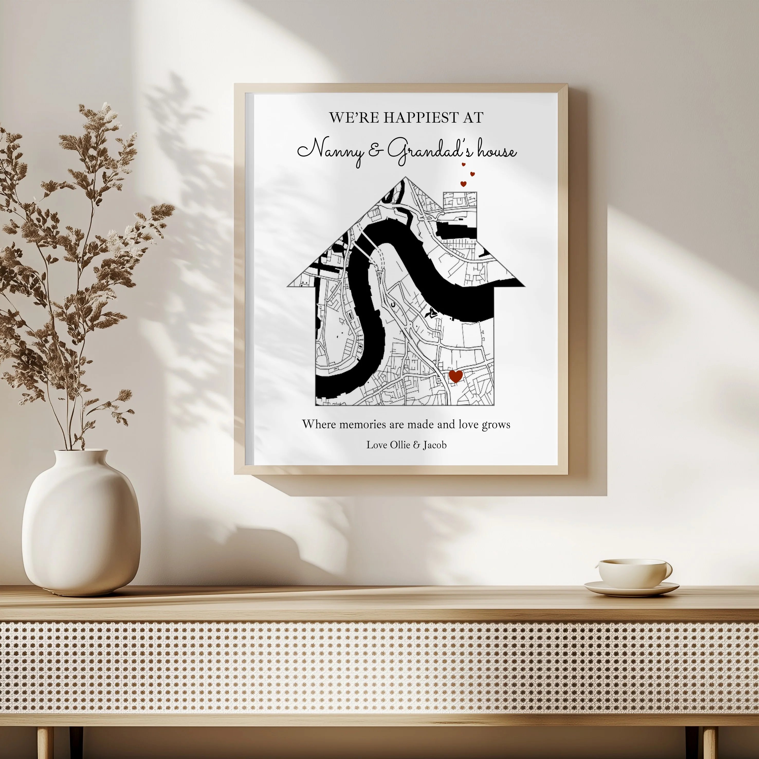 Personalised Happiest At Nanny & Grandad's Poster - Image 4