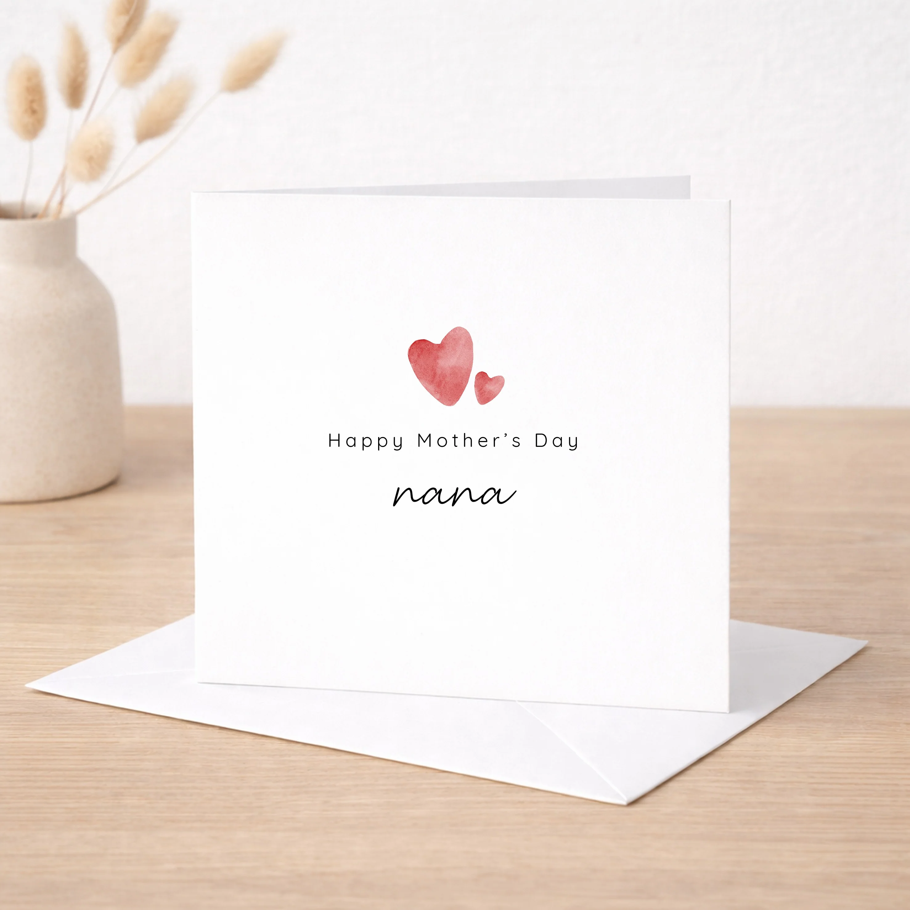 Personalised Happy Mother's Day Nana Red Heart Card - Image 5