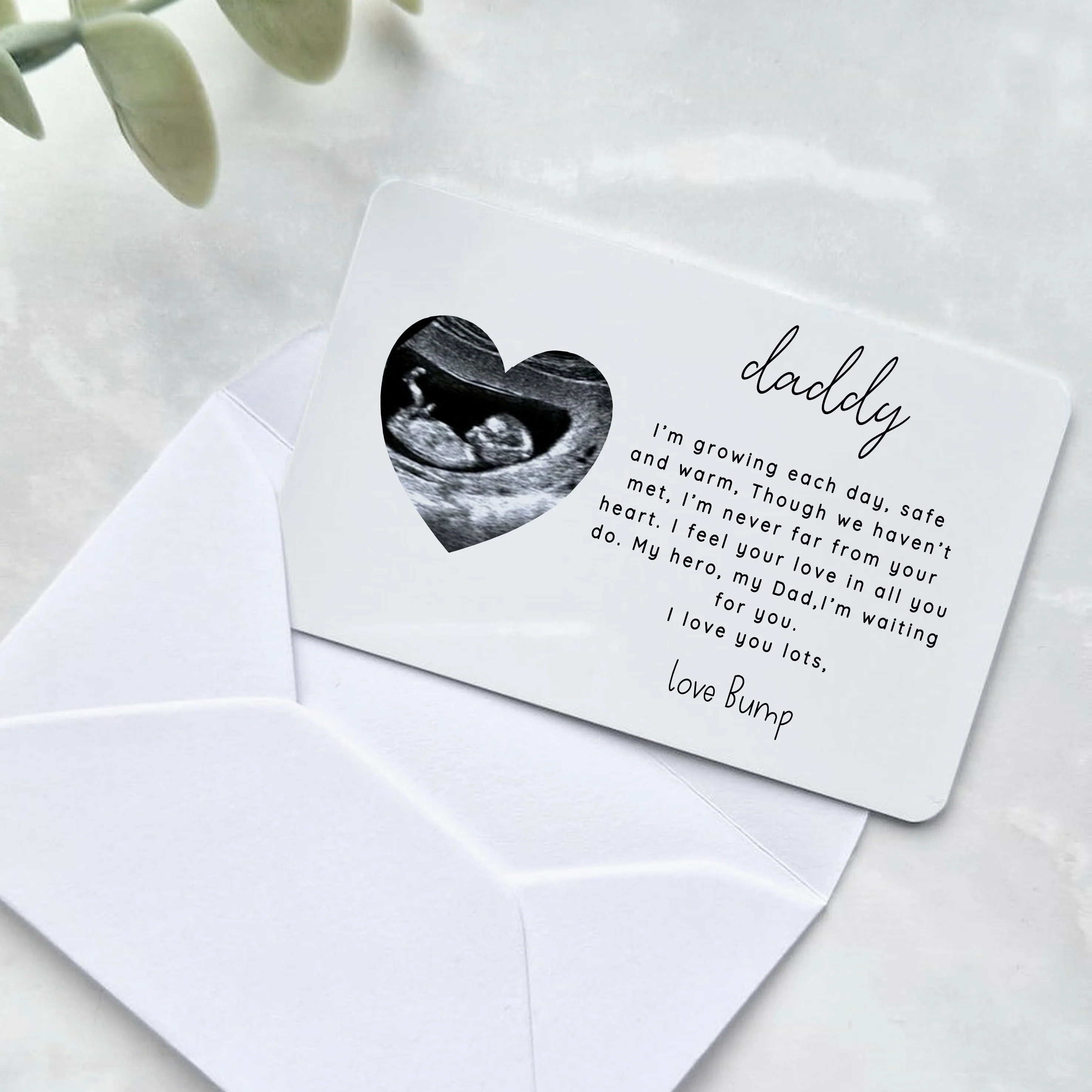 Personalised Heart Baby Scan Wallet Card - Image 4