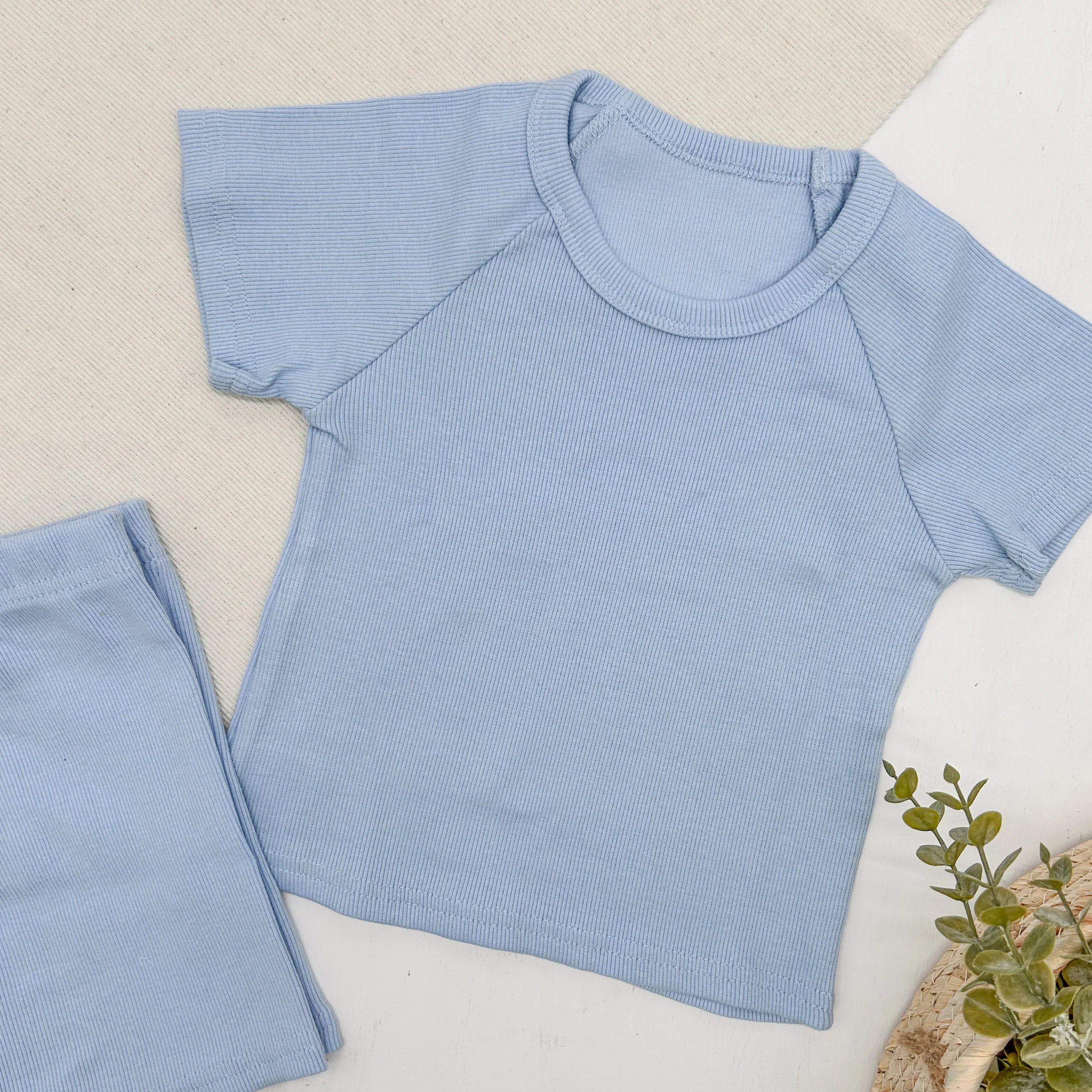 Personalised Hello Name Ribbed Shorts Set - Image 3