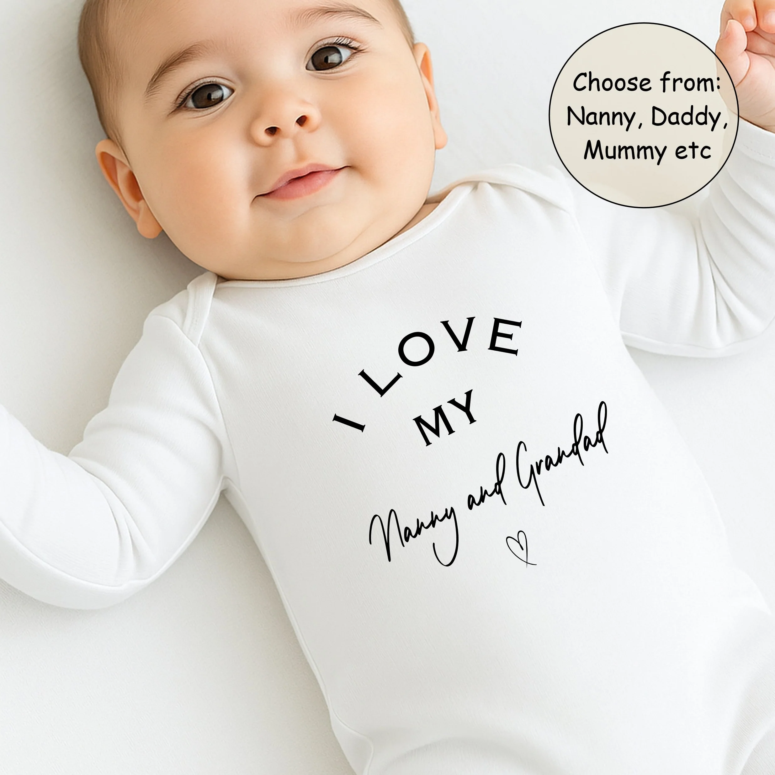 Personalised I Love My Nanny Baby Grow or Vest