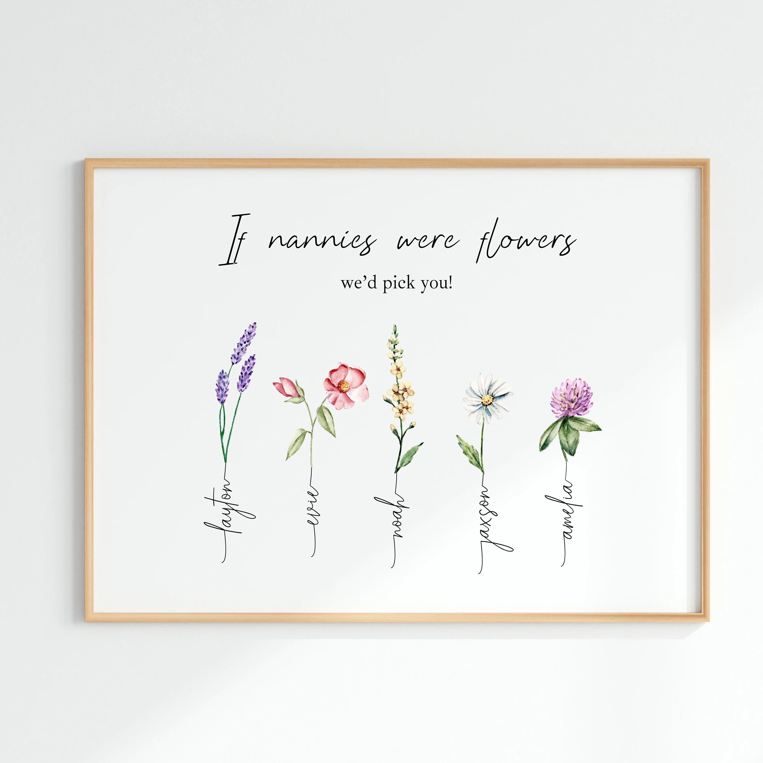 Personalised If Nannies Were Flowers I'd Pick You Poster - Image 3