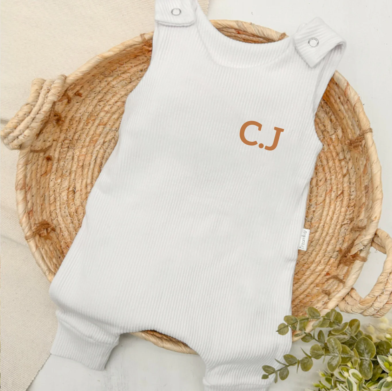 Personalised Initial Ribbed Dungarees - Image 4