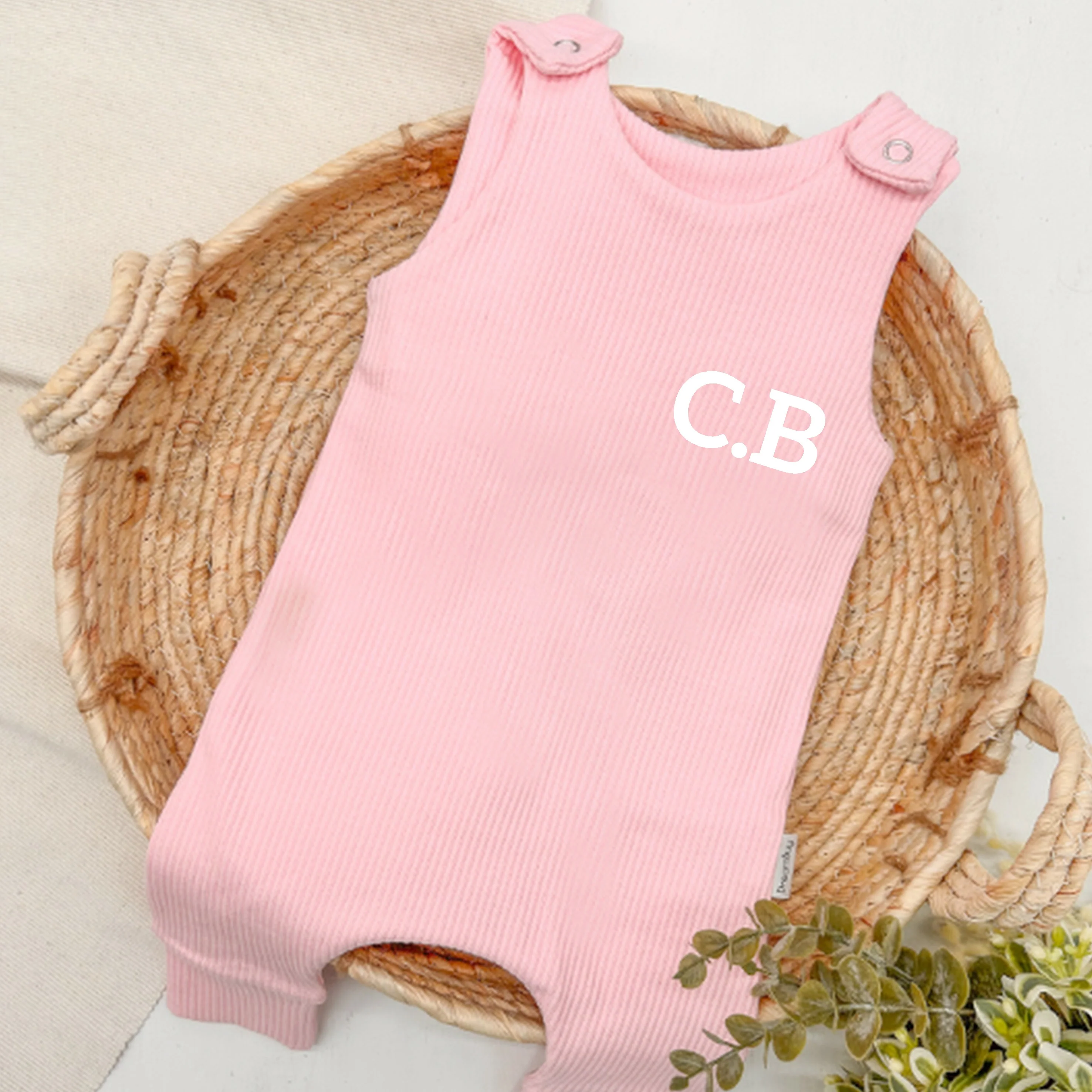 Personalised Initial Ribbed Dungarees - Image 5