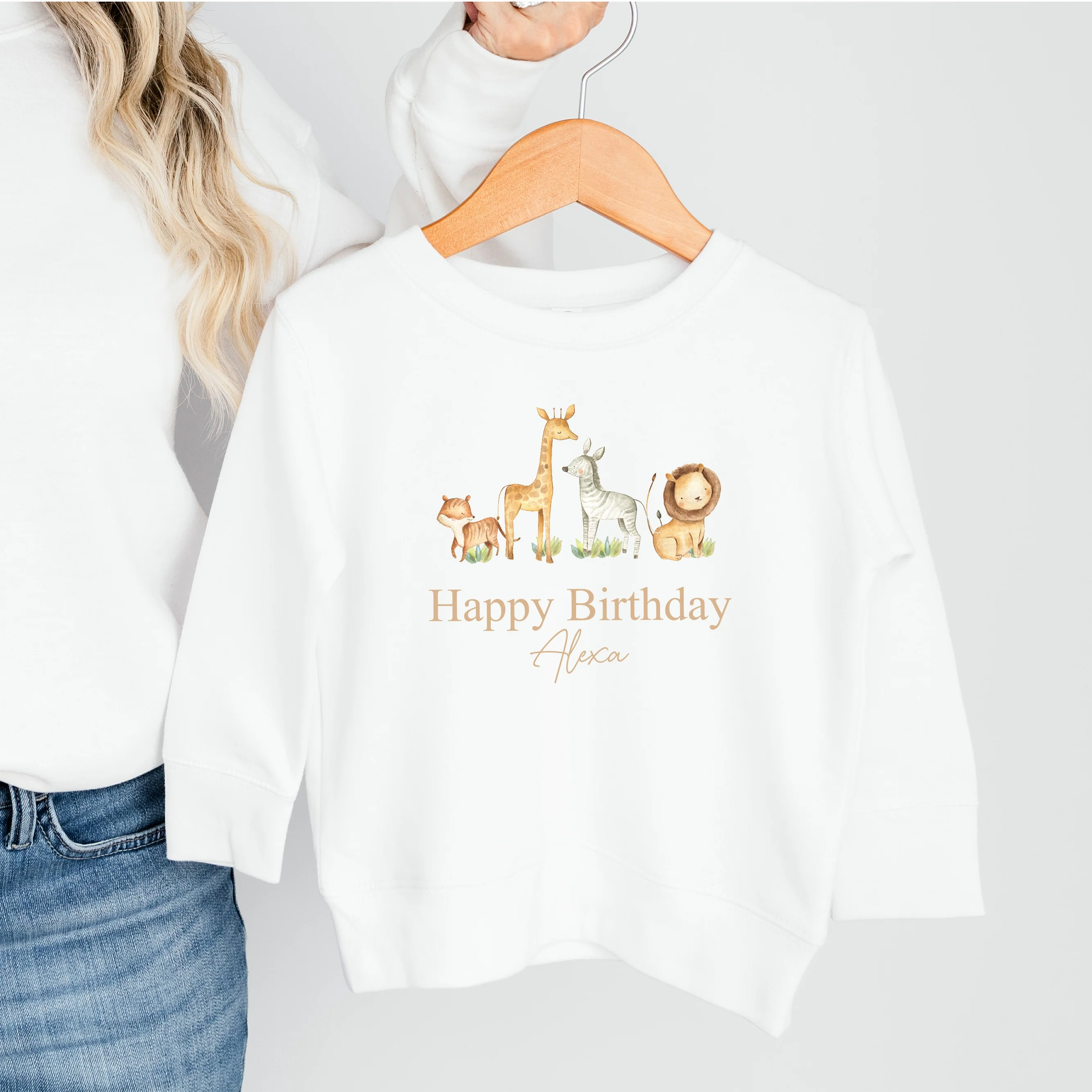 Personalised Jungle Scene Birthday Sweatshirt - Image 3