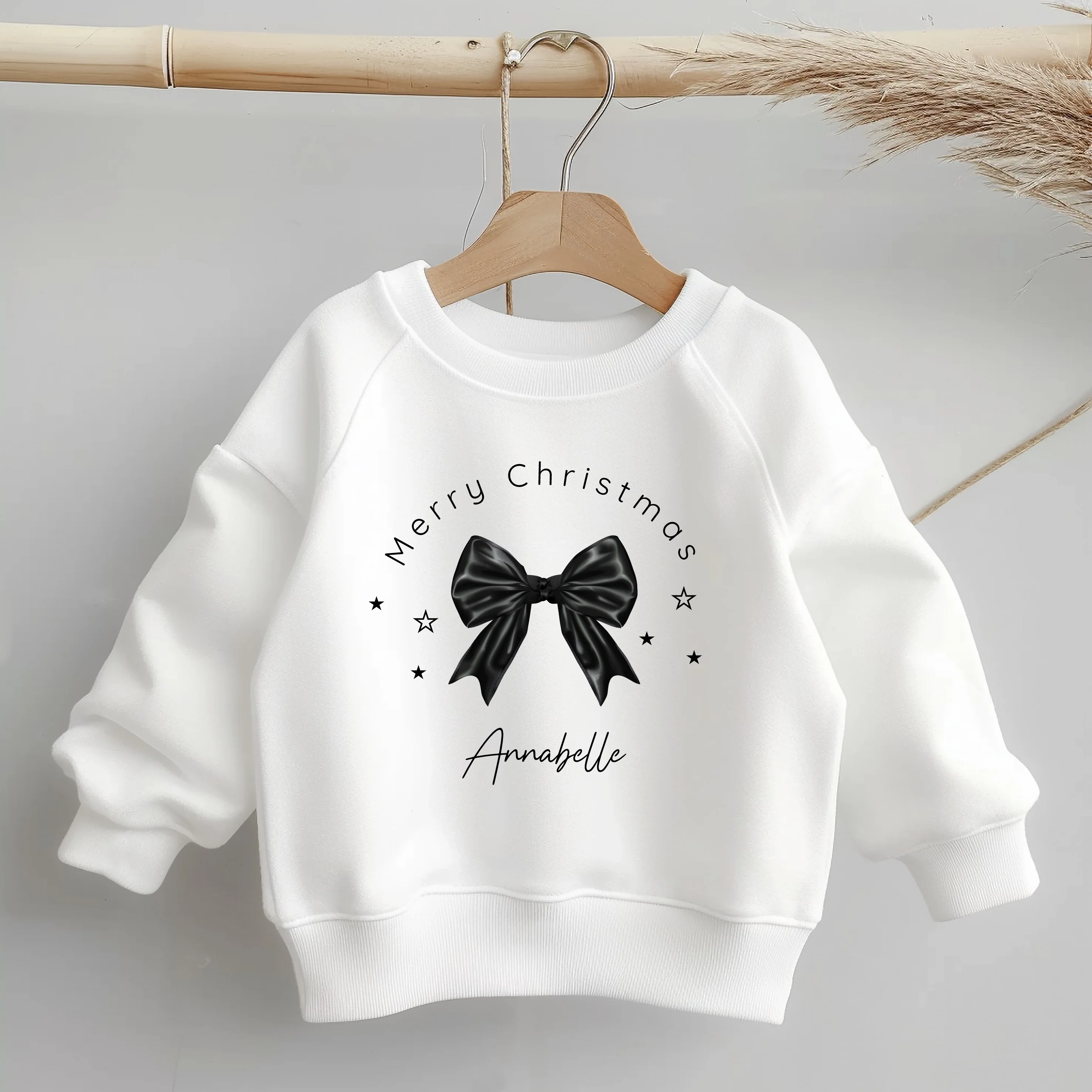 Personalised Kids Black Bow Christmas Jumper - Image 4
