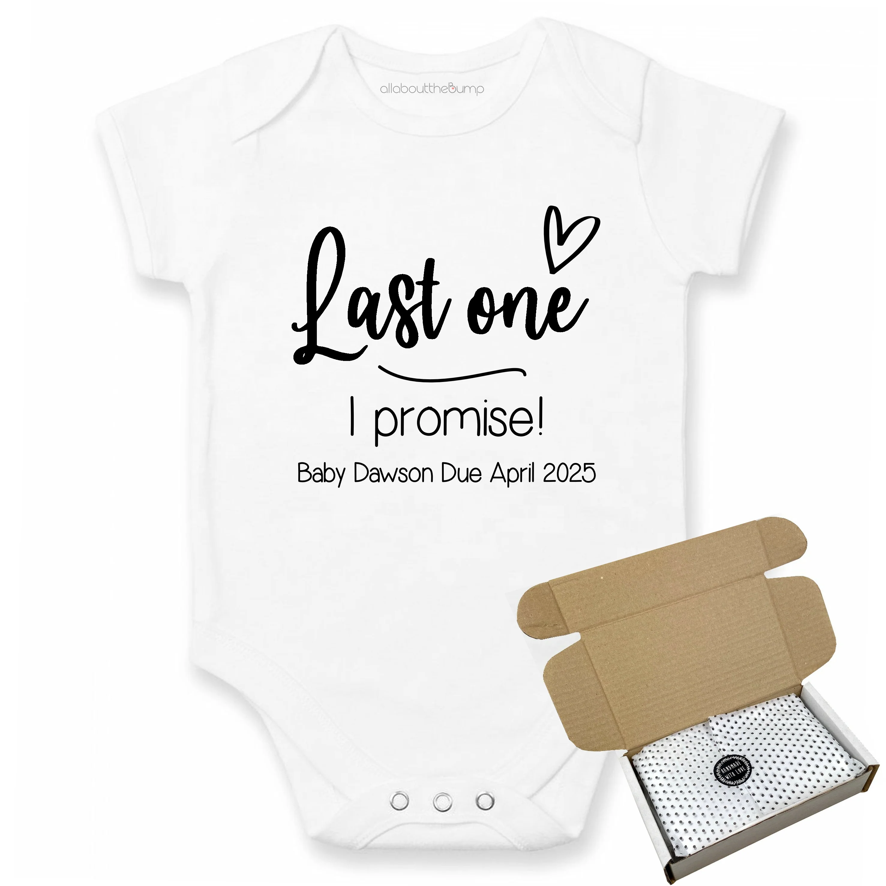 Personalised Last One I Promise! Baby Announcement Vest - Image 3