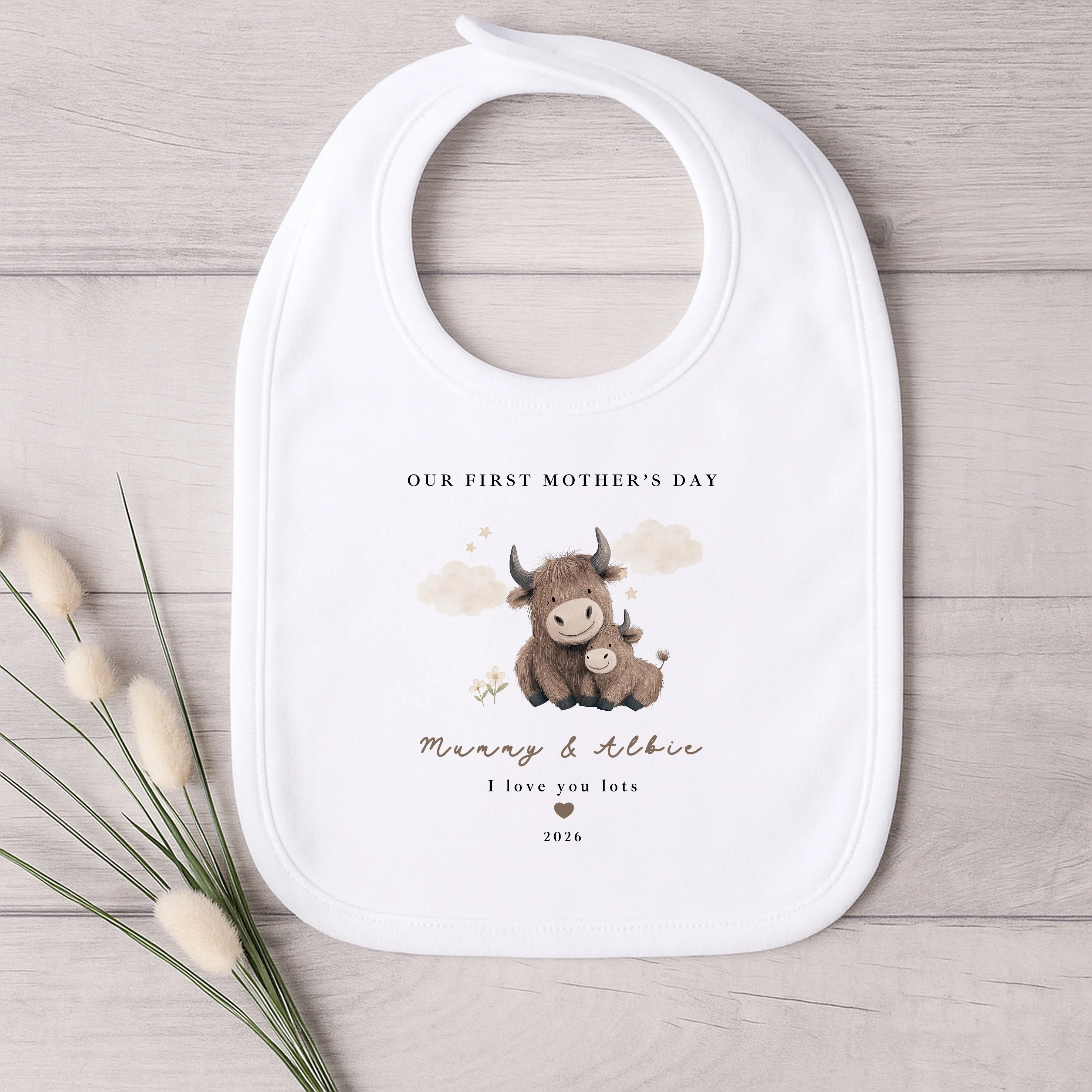 Personalised Little Cow My First Mother's Day Baby Grow, Vest or Bib - Image 4