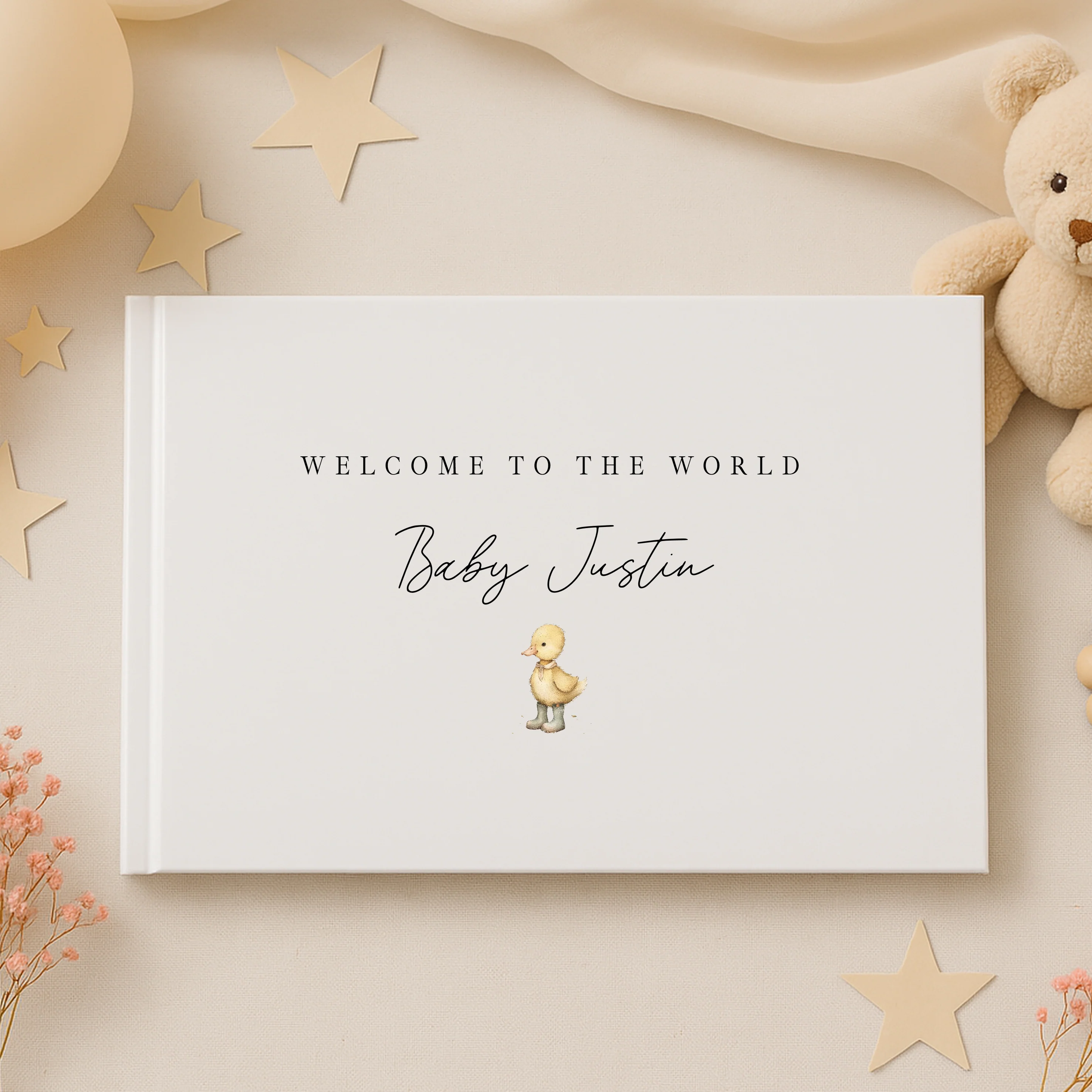Personalised Little Duckling Baby Shower Guest Book