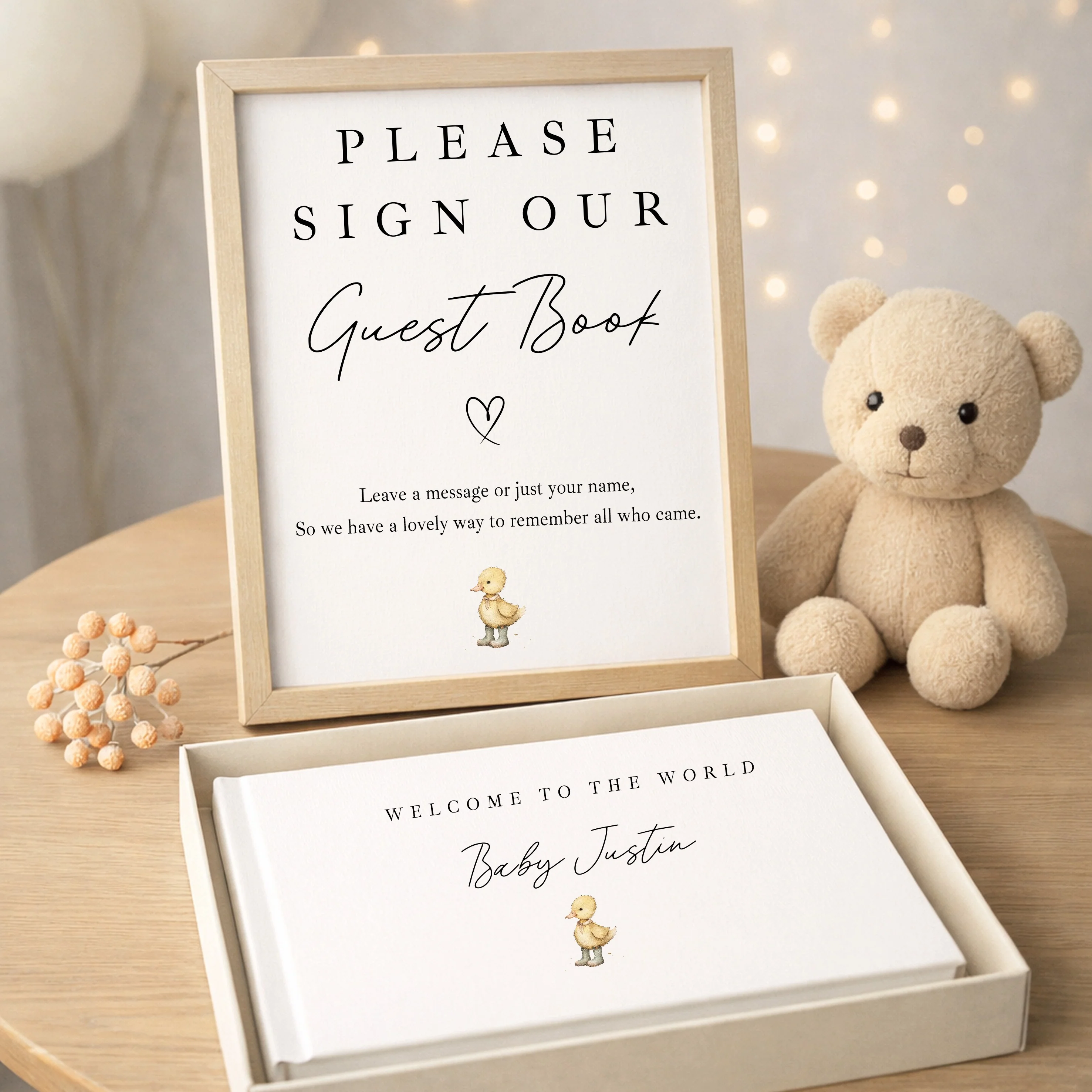 Personalised Little Duckling Baby Shower Guest Book - Image 4