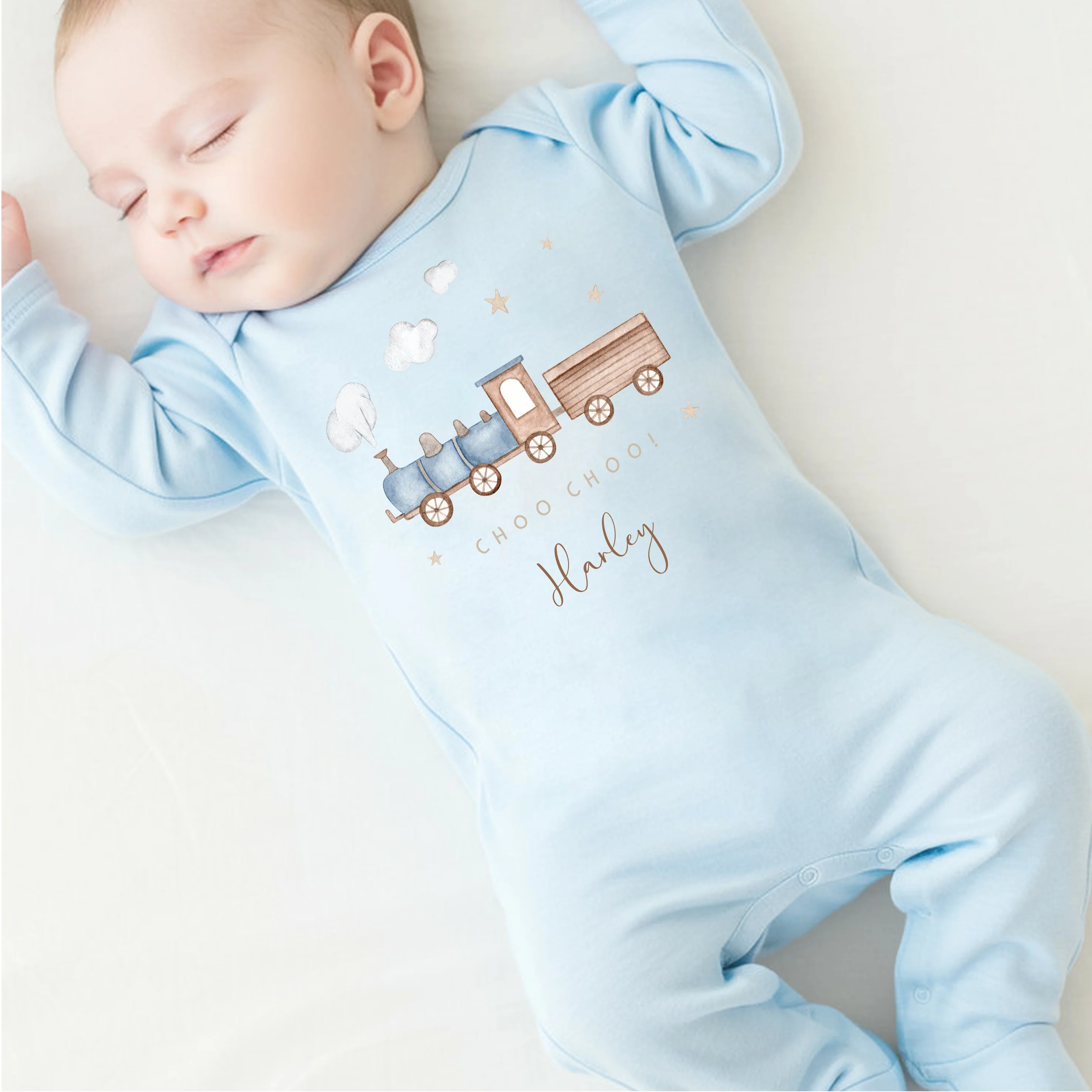 Personalised Little Trains Babygrow - Image 2