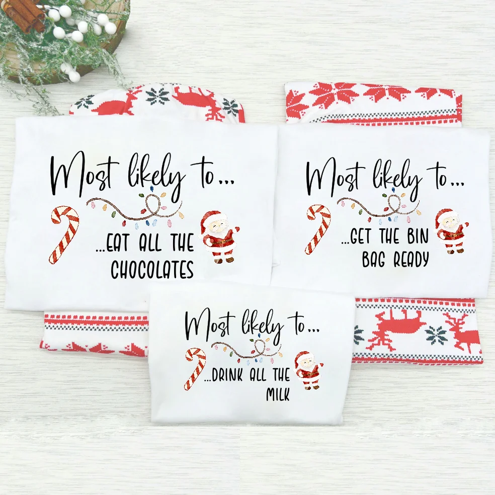 Personalised Most Likely To... Matching Christmas Pyjamas