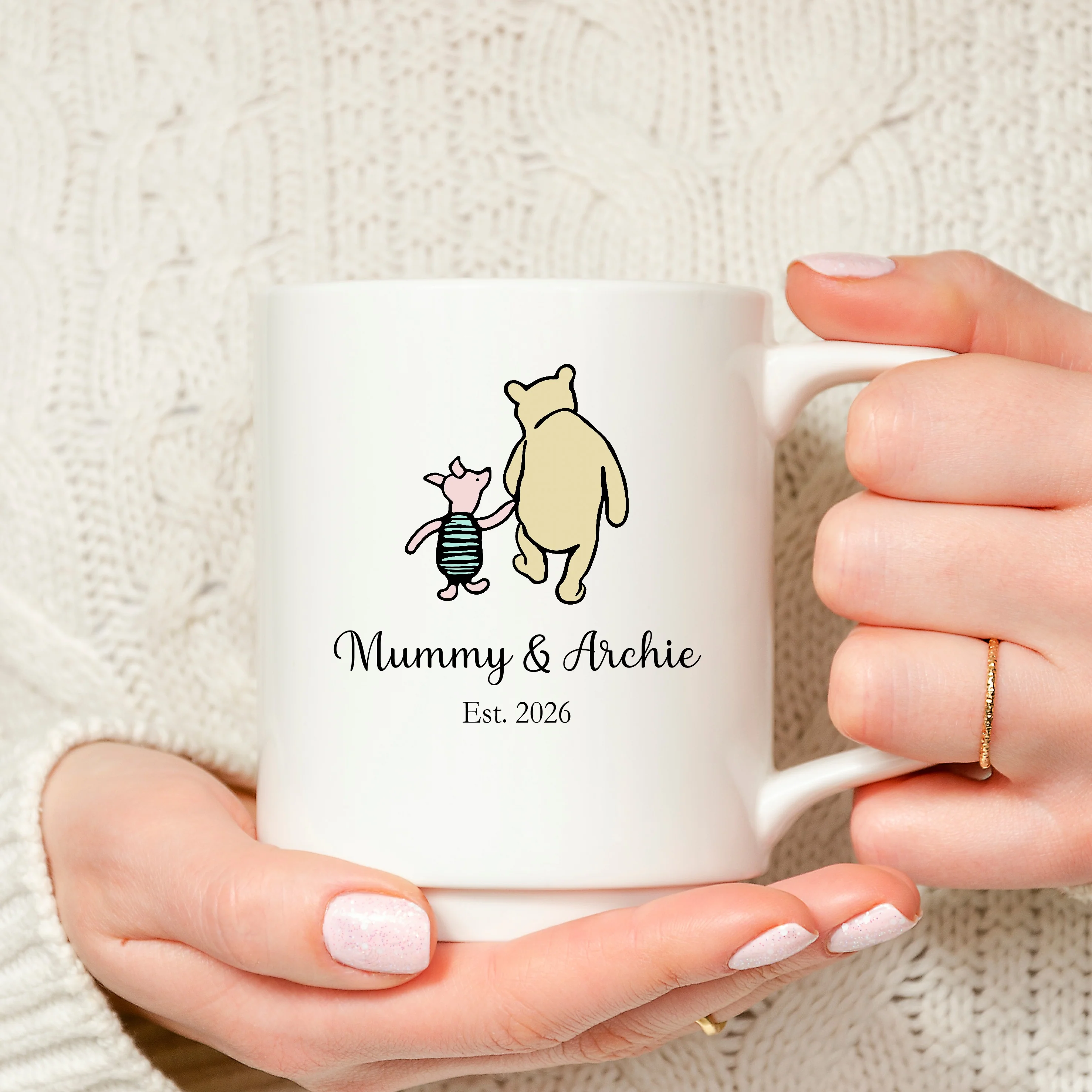 Personalised Mummy Est Pooh Bear Mug - Image 3