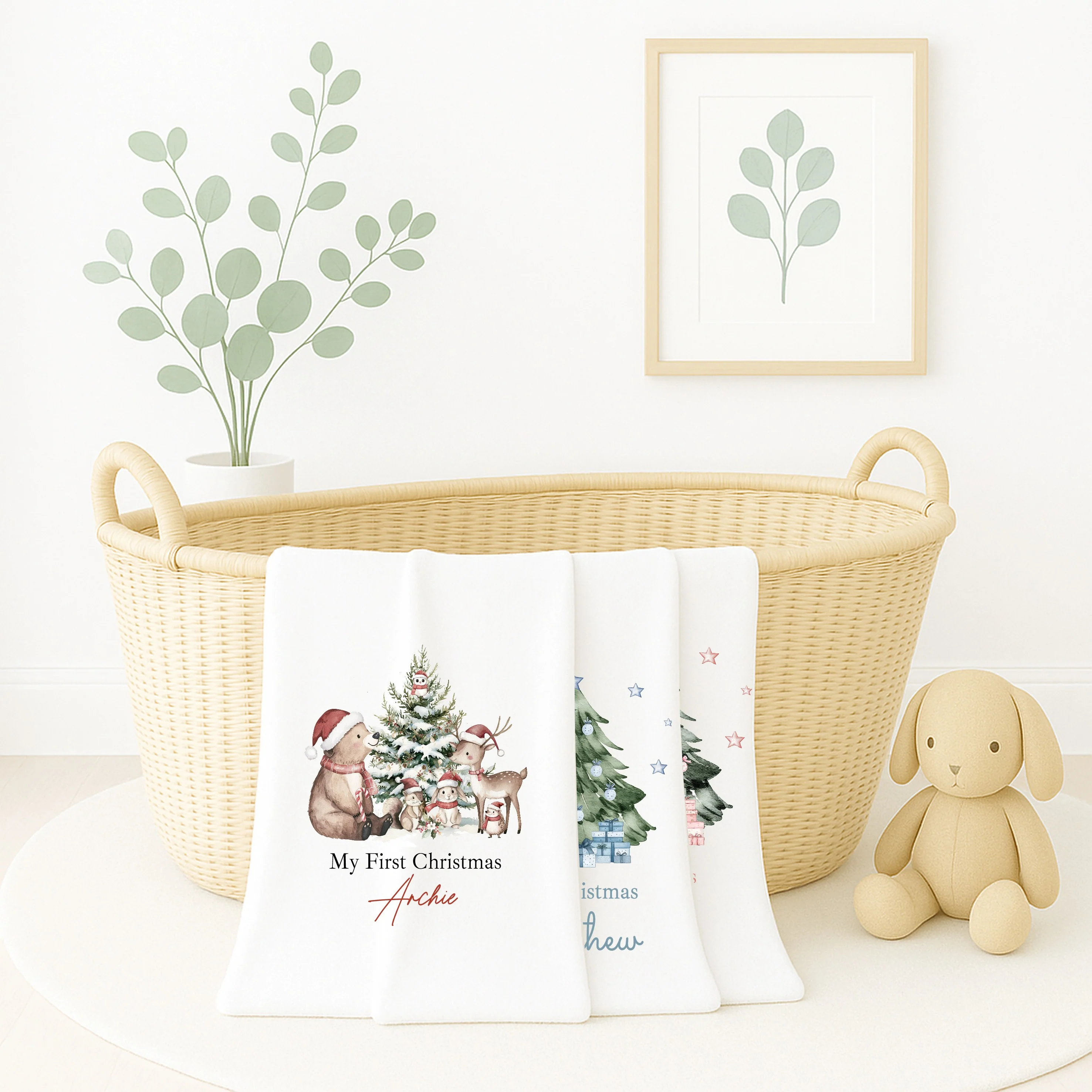 Personalised My First Christmas Baby Blanket