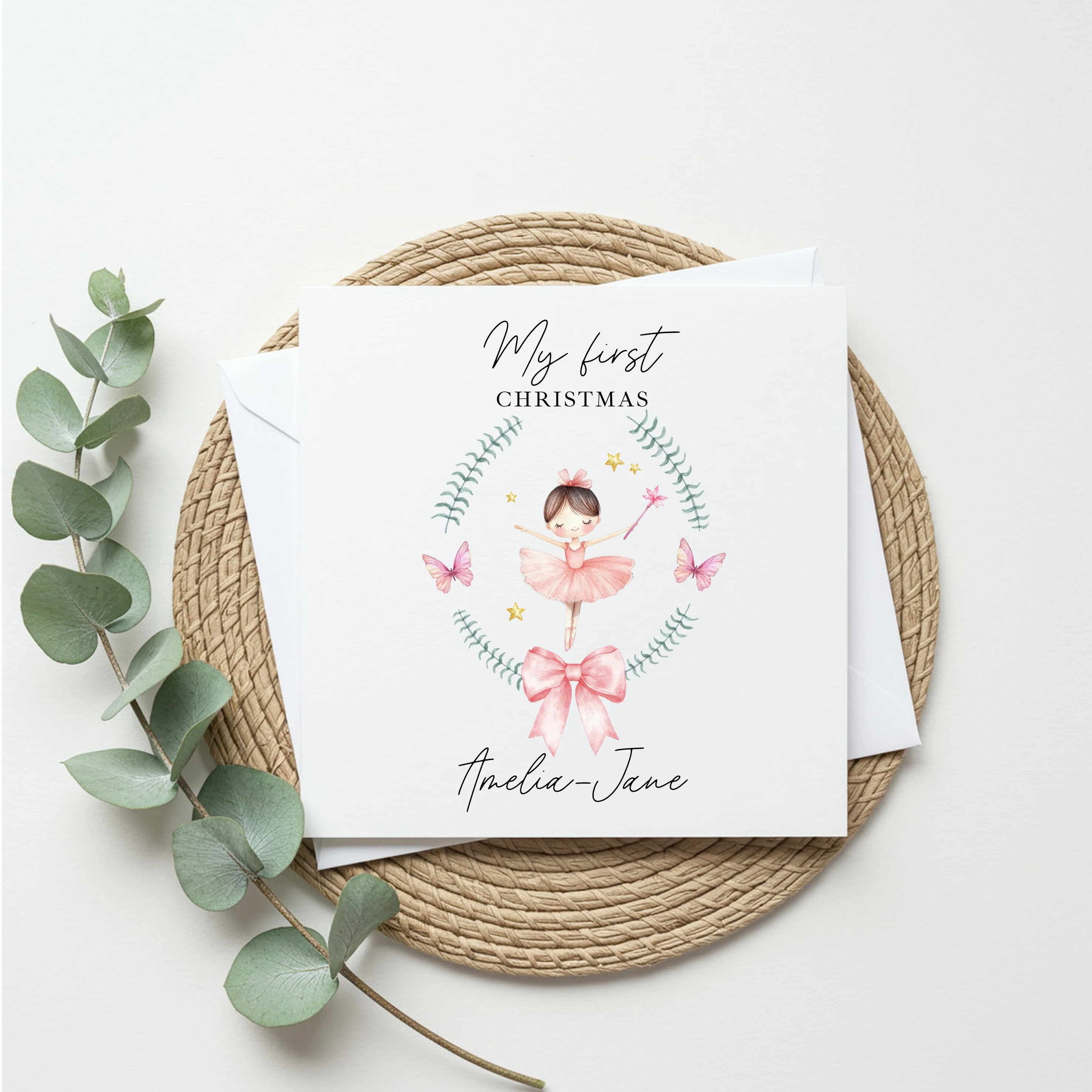 Personalised My First Christmas Ballerina Christmas Card - Image 2