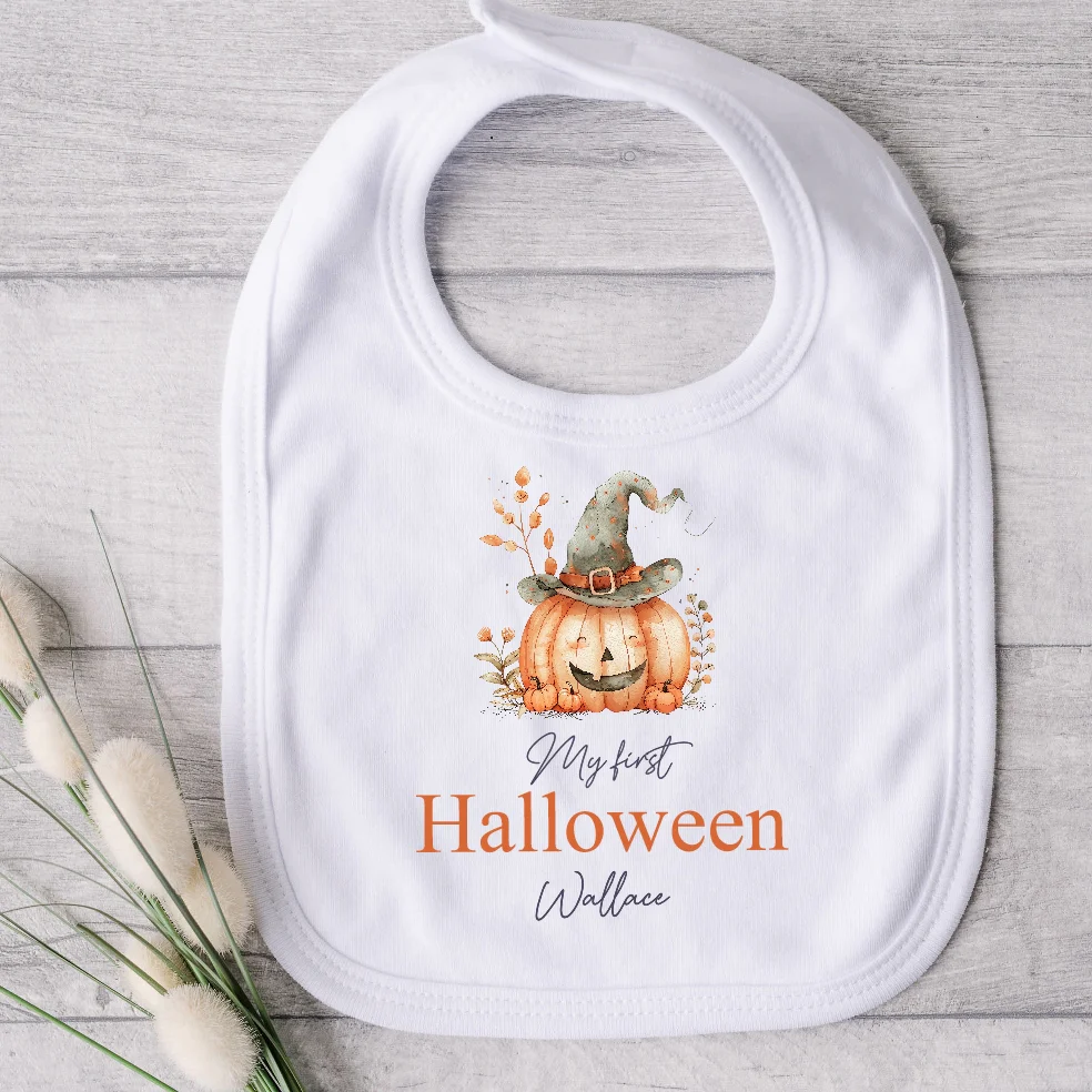 Personalised My First Halloween Pumpkin Babygrow/Vest/Bib - Image 2