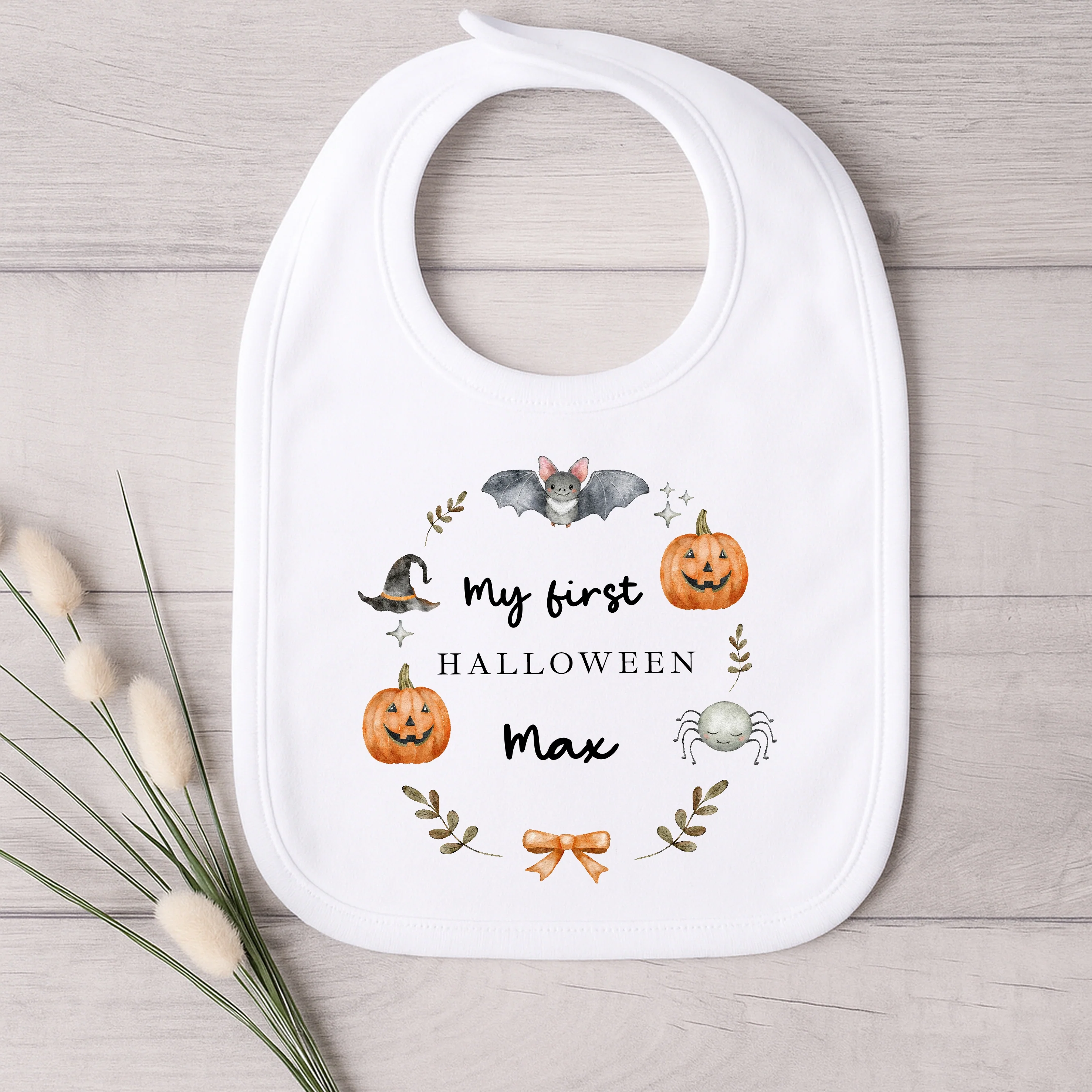 Personalised My First Halloween Pumpkin Wreath Babygrow/Vest/Bib - Image 2