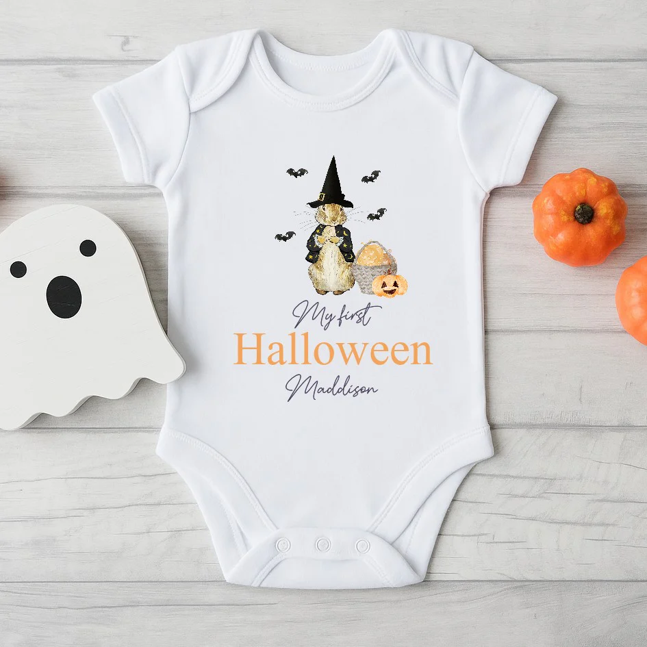 Personalised My First Halloween Rabbit Babygrow/Vest/Bib