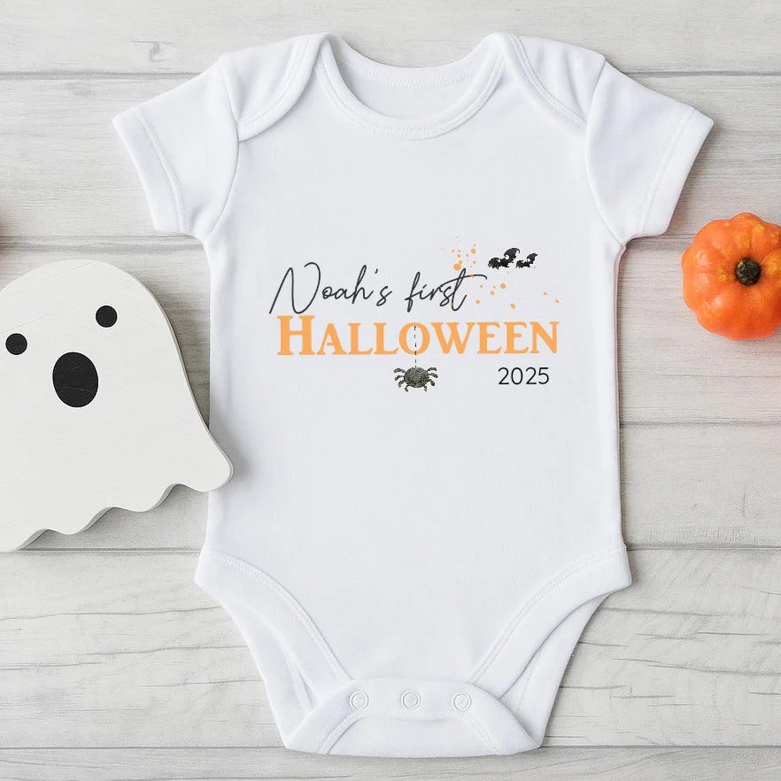 Personalised My First Halloween Spider Babygrow/Vest/Bib