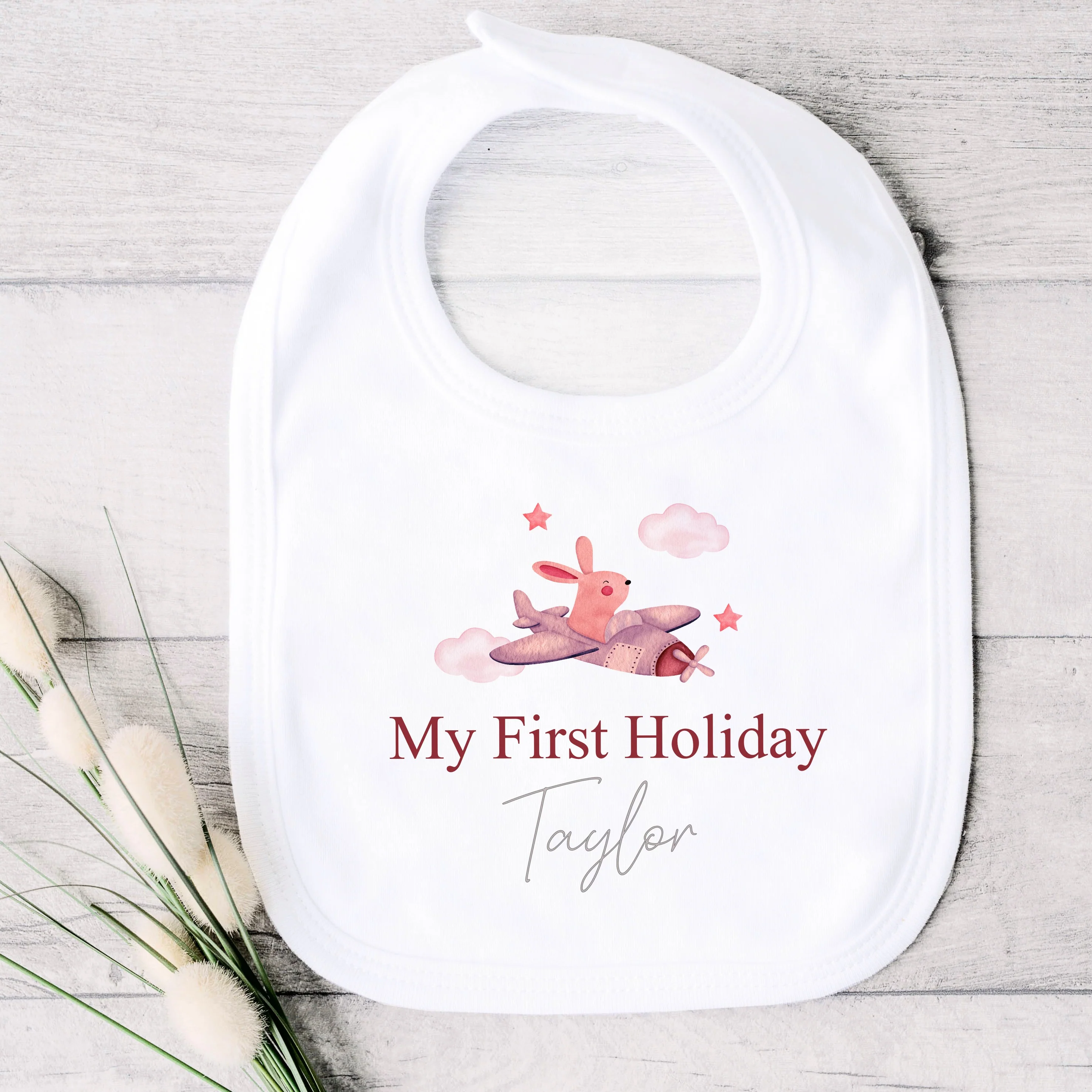 Personalised My First Holiday Pink Plane Babygrow/Vest - Image 3