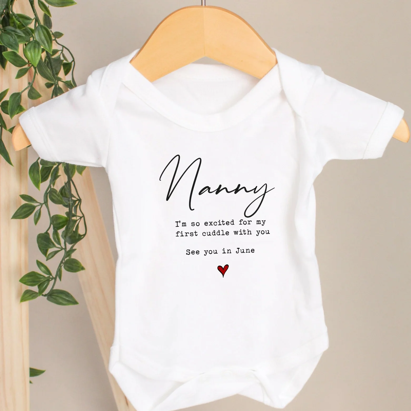 Personalised Nanny Cuddles Baby Announcement Vest - Image 2