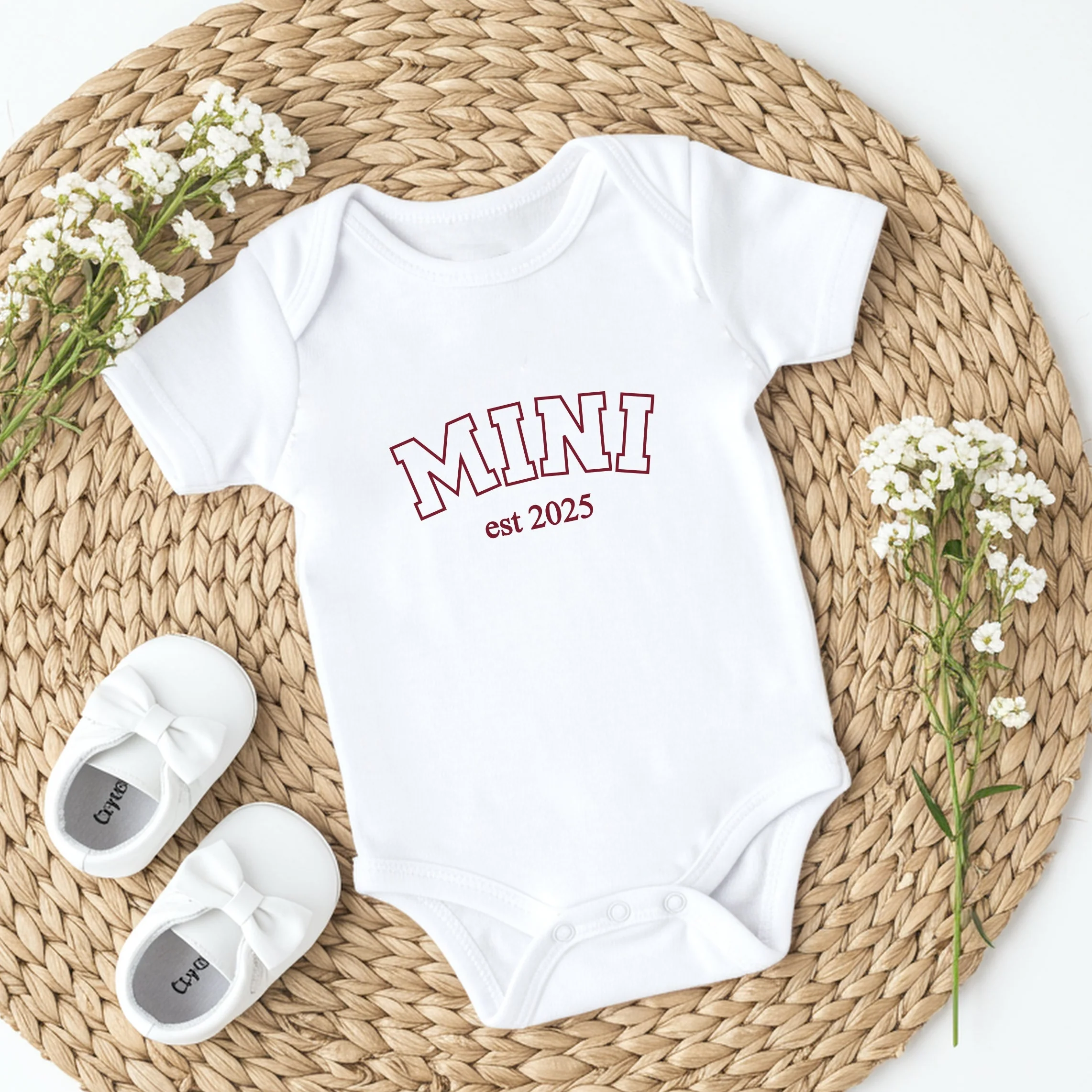 Personalised Nanny & Mini Est Maroon Matching Outfits - Image 5