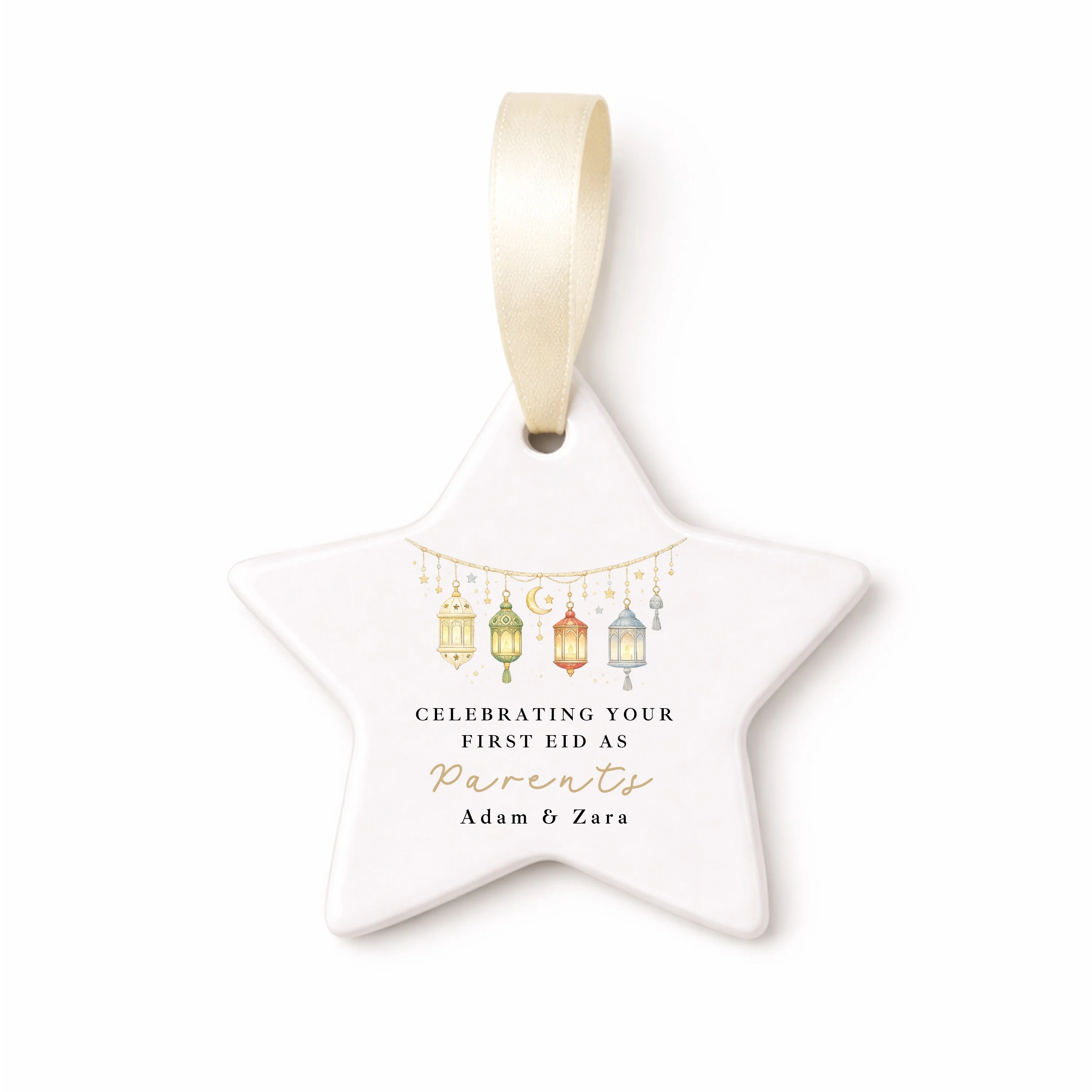 Personalised Our First Eid As Parents Ceramic Ornament - Image 3