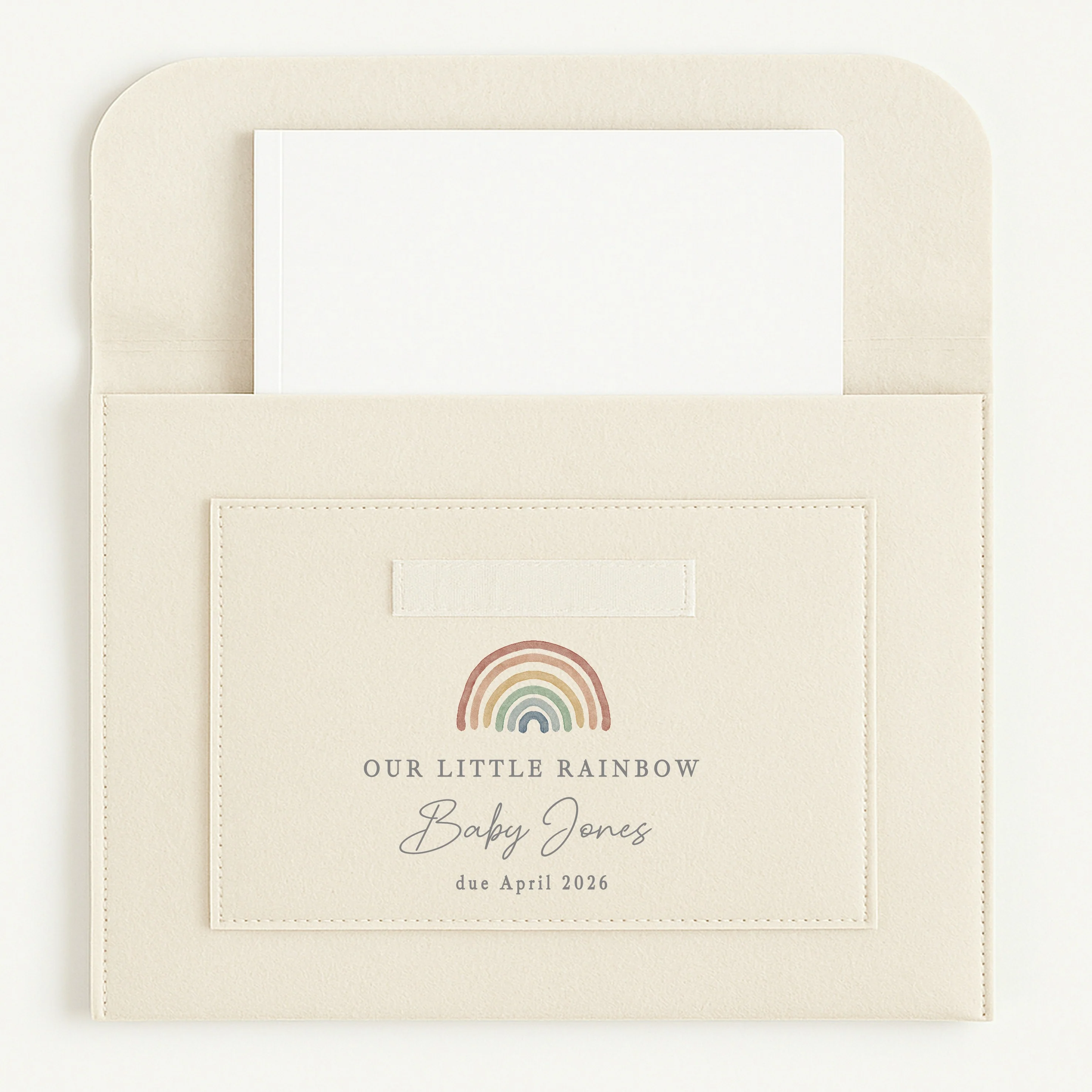 Personalised Our Little Rainbow IVF Maternity/Pregnancy Notes Folder - Image 3