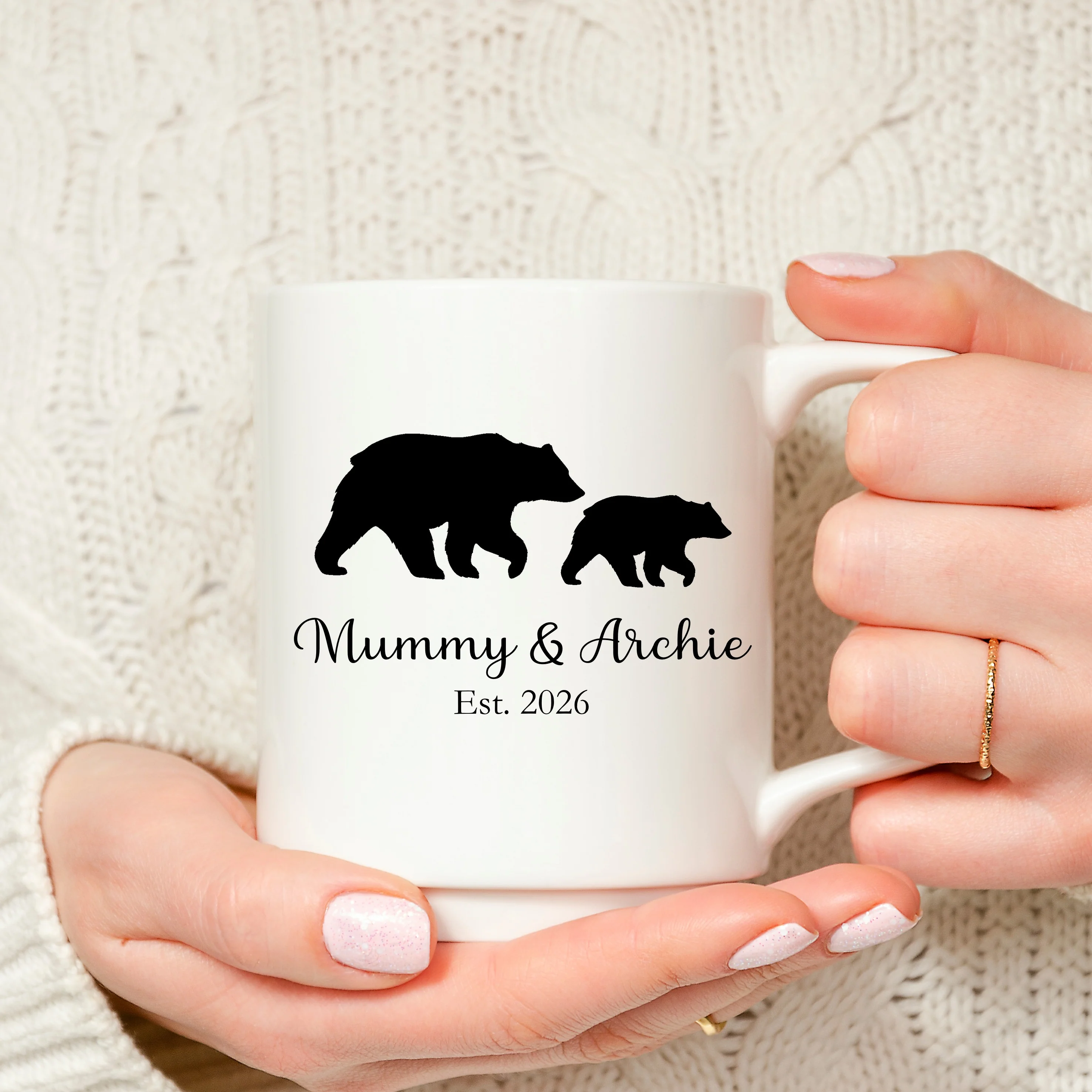 Personalised Parent & Baby Est Bear Mugs - Image 2