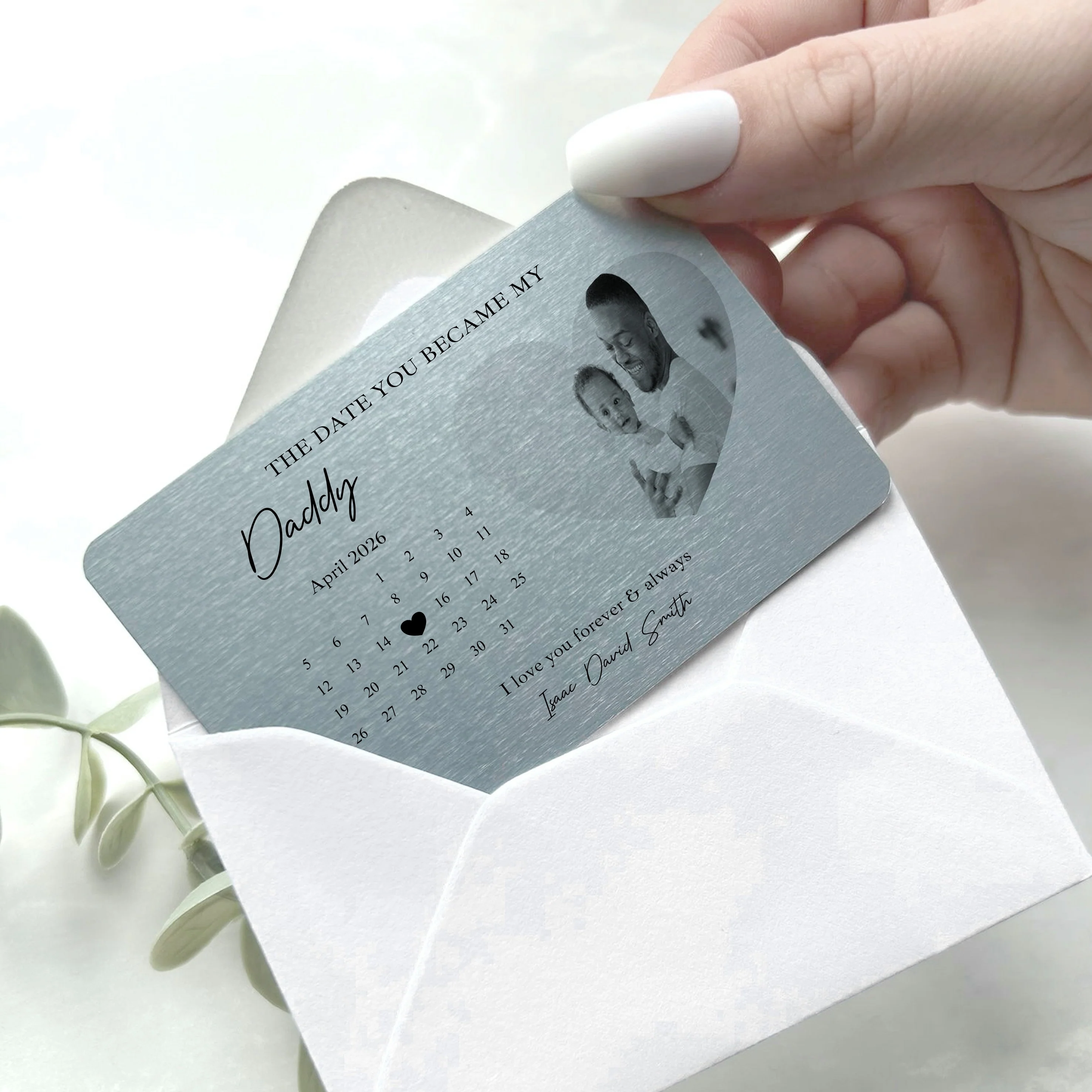 Personalised Photo The Date You Became My Daddy Wallet Card - Image 5